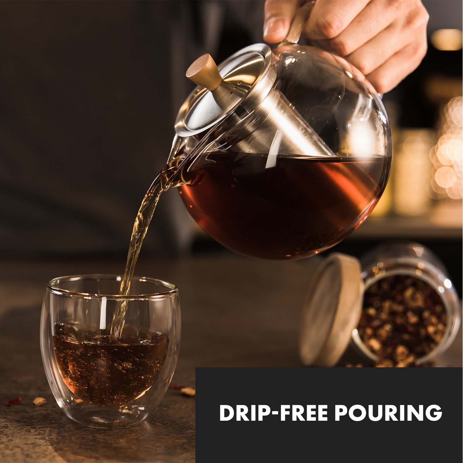 Klarstein Sencha, dizajnová kanvica na čaj, s ohrievačom, 1,3 l, z nehrdzavejúcej ocele Hibiscus, sitko – Obrázok 5