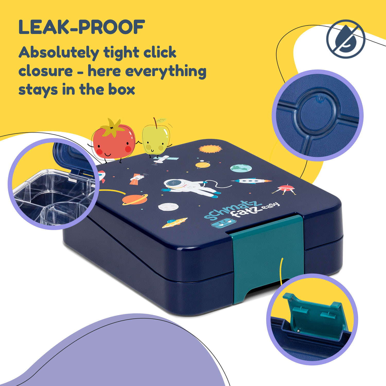 Klarstein Schmatzfatz easy, desiatový box, , 4 priehradky, 18 x 15 x 5 cm – Obrázok 3