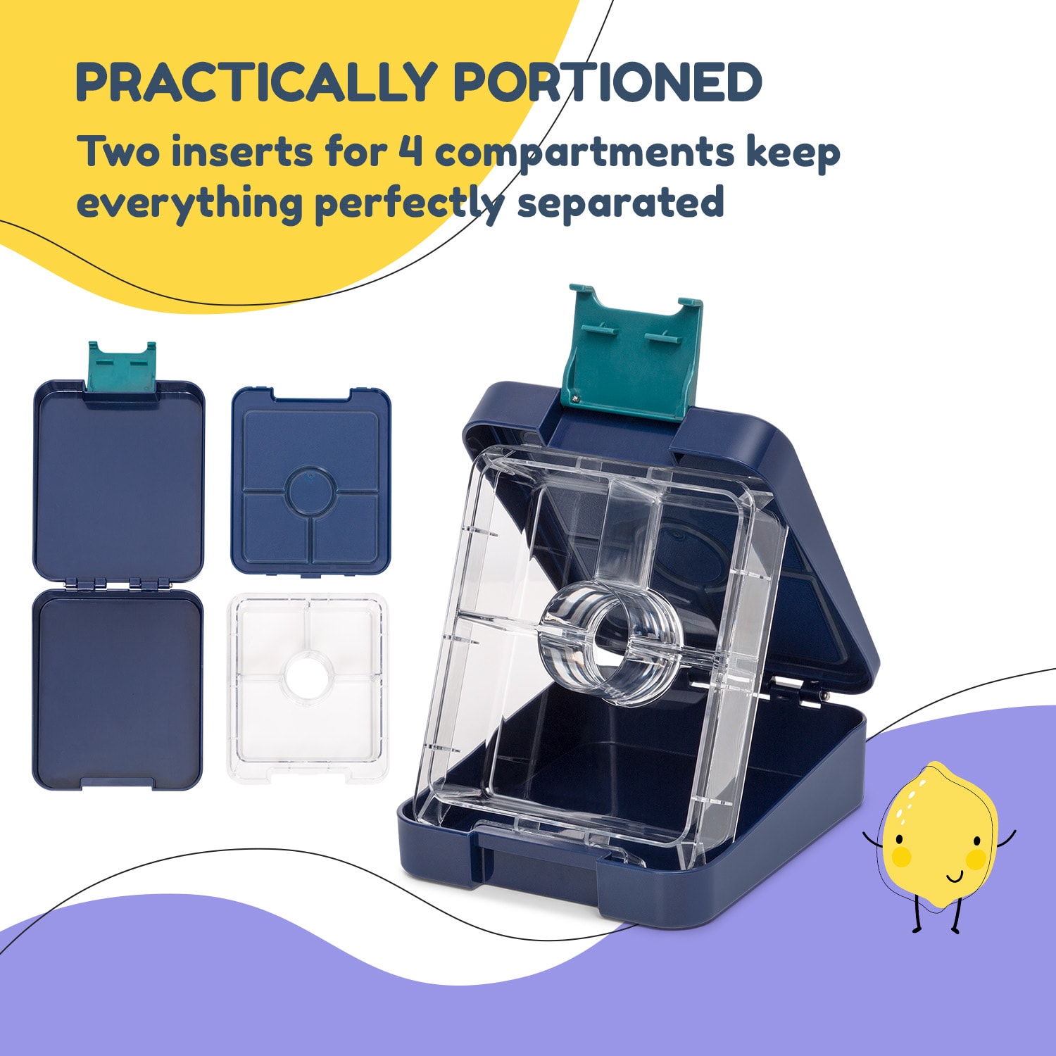 Klarstein Schmatzfatz easy, desiatový box, , 4 priehradky, 18 x 15 x 5 cm – Obrázok 4