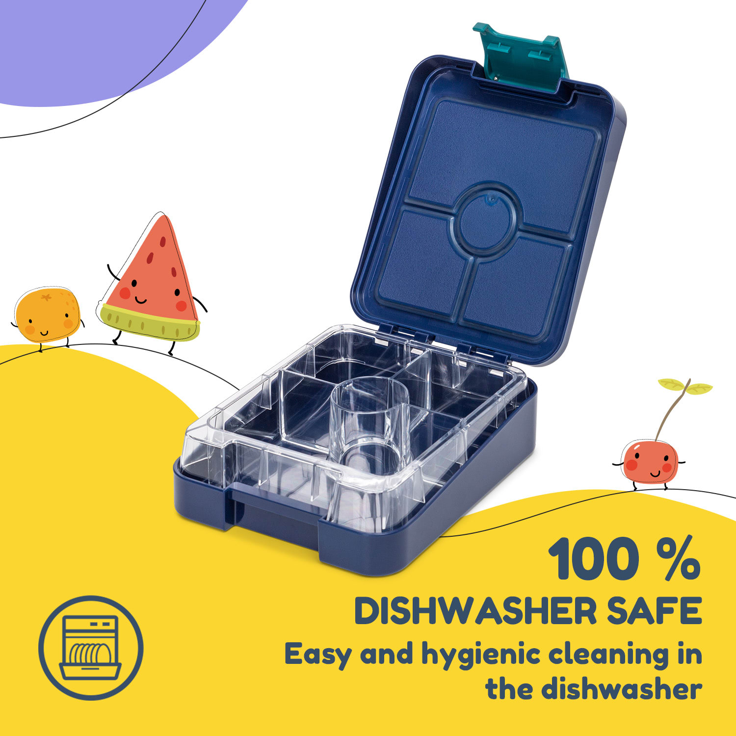 Klarstein Schmatzfatz easy, desiatový box, , 4 priehradky, 18 x 15 x 5 cm – Obrázok 5