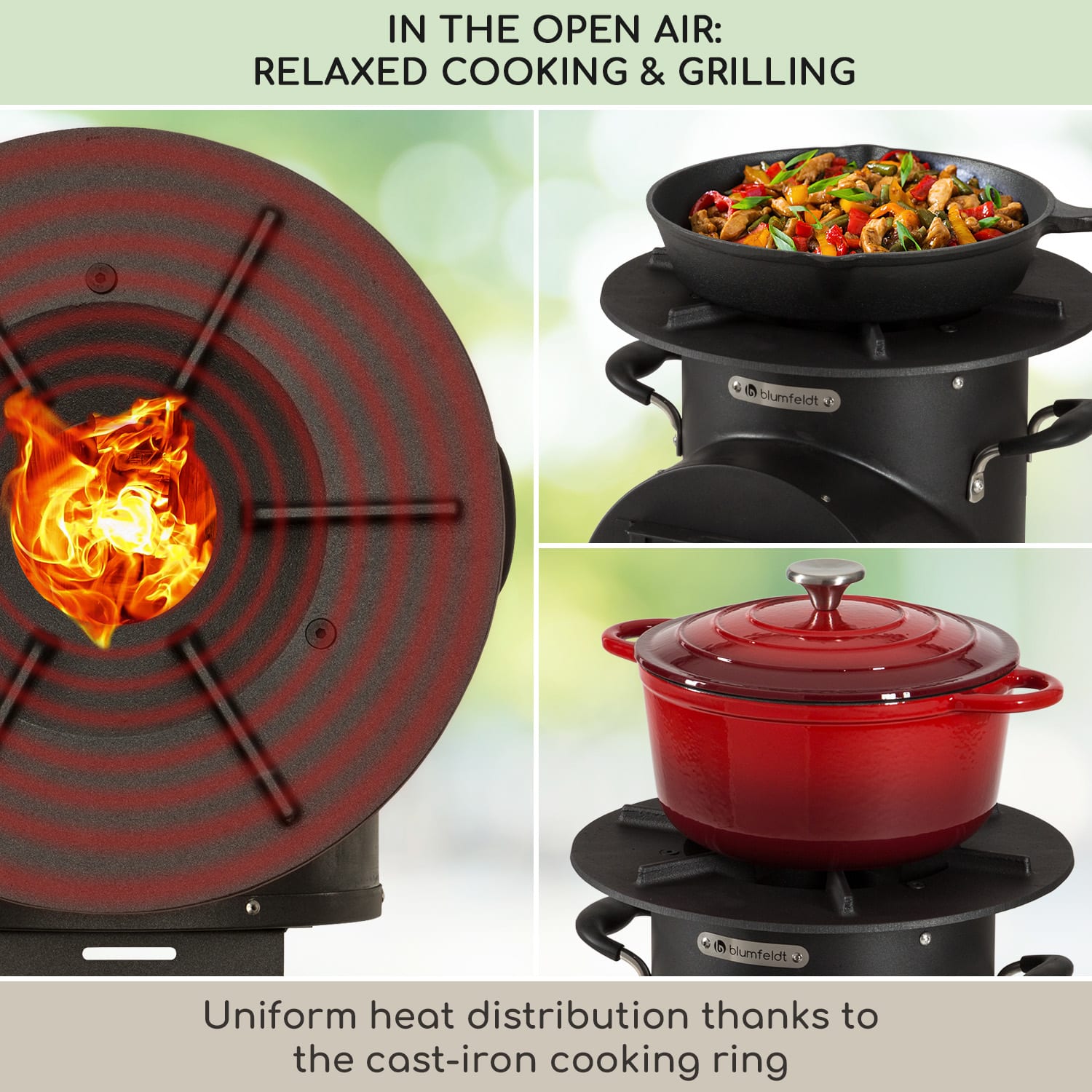 Blumfeldt Oshima Rocket Stove Camping Stove šetrný k životnému prostrediu mobilná oceľ – Obrázok 2