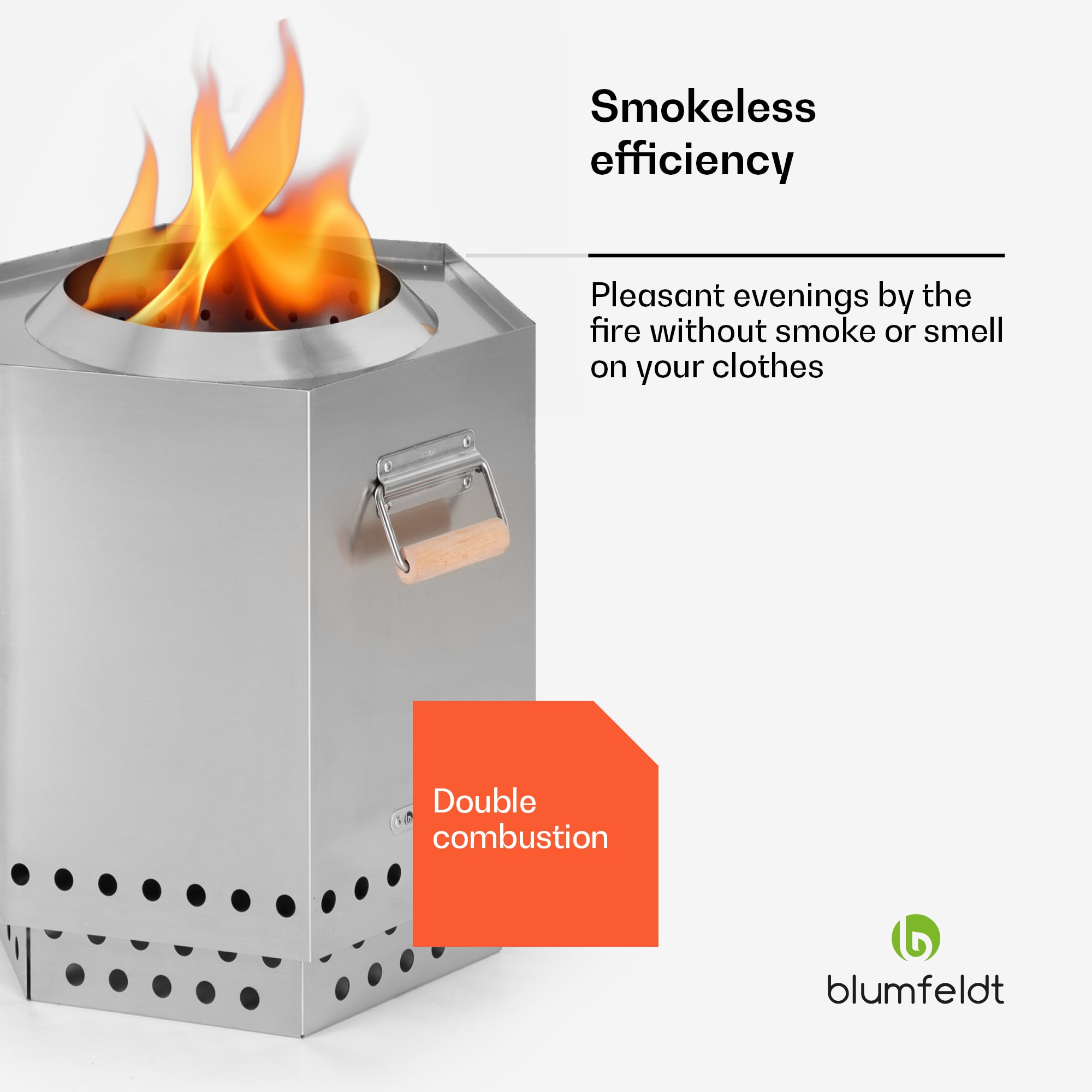 Blumfeldt Mojanda, kôš na oheň, bezdymový, robustný, kutáče, kryt proti dažďu – Obrázok 2