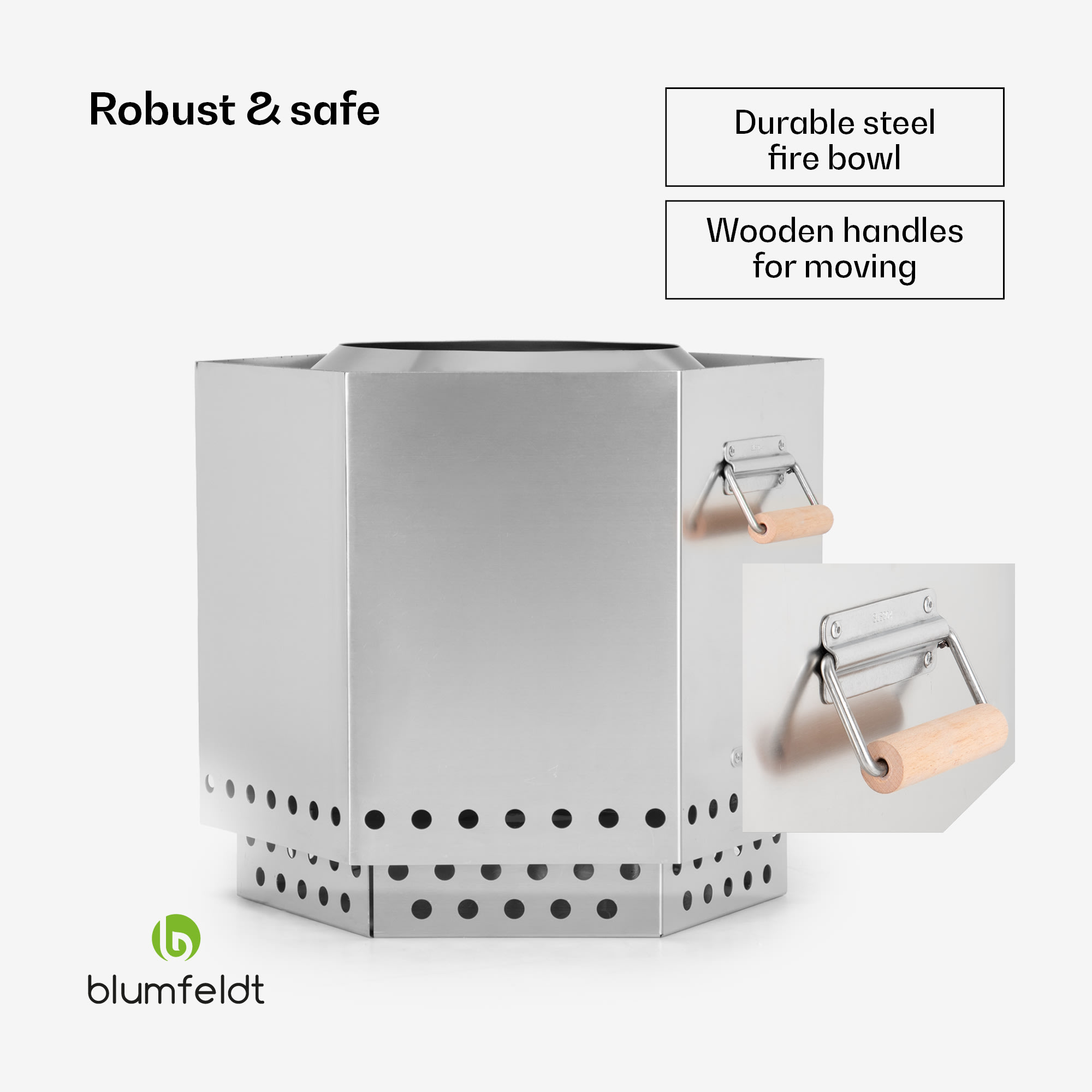 Blumfeldt Mojanda, kôš na oheň, bezdymový, robustný, kutáče, kryt proti dažďu – Obrázok 3