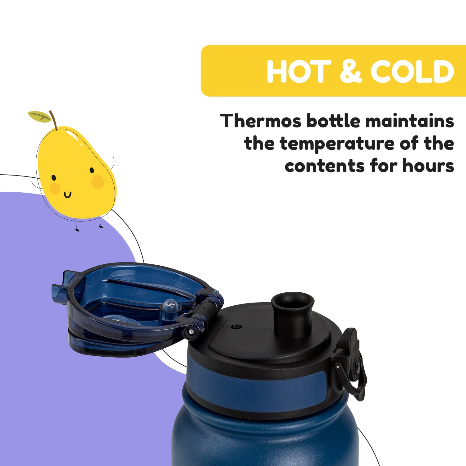 Klarstein Wakaba termoska 550 ml z nehrdzavejúcej ocele Tritan BPA-Free – Obrázok 5