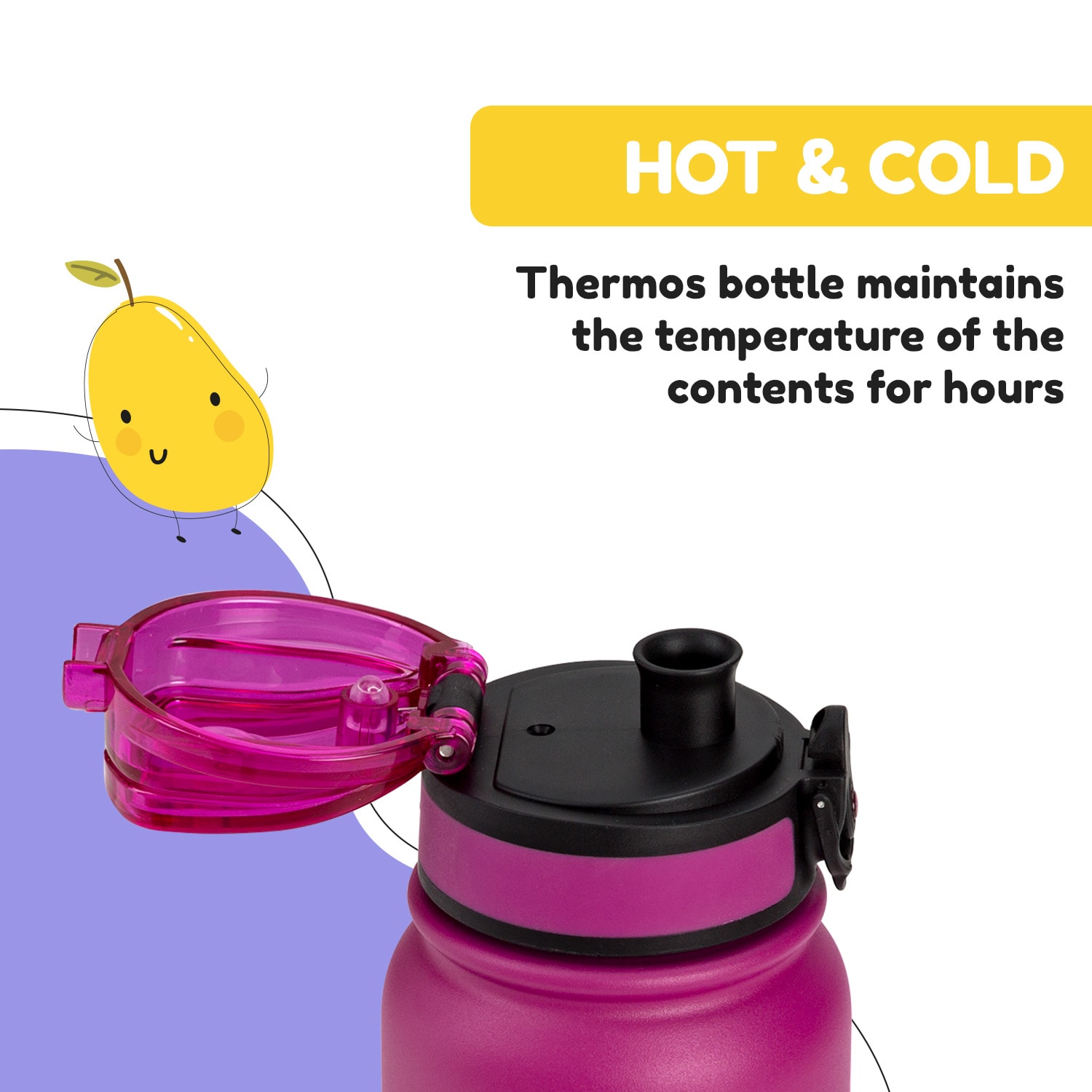 Klarstein Wakaba termoska 550 ml z nehrdzavejúcej ocele Tritan BPA-Free – Obrázok 5