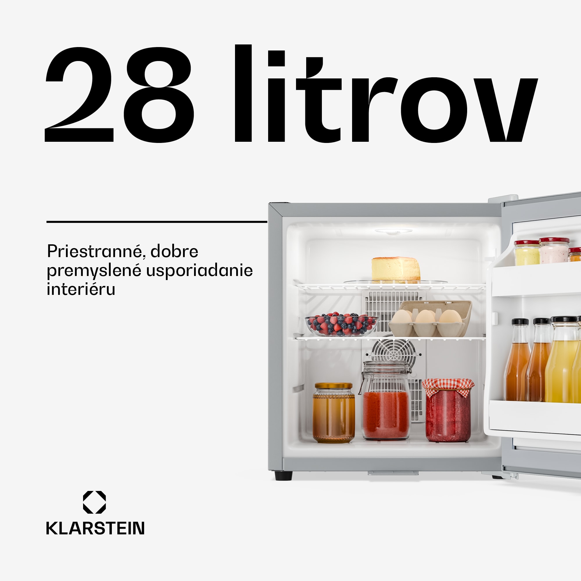 Klarstein Matterhorn 28, mini chladnička, 28 litrov, 35 dB, kompaktná, uzamykateľná – Obrázok 2
