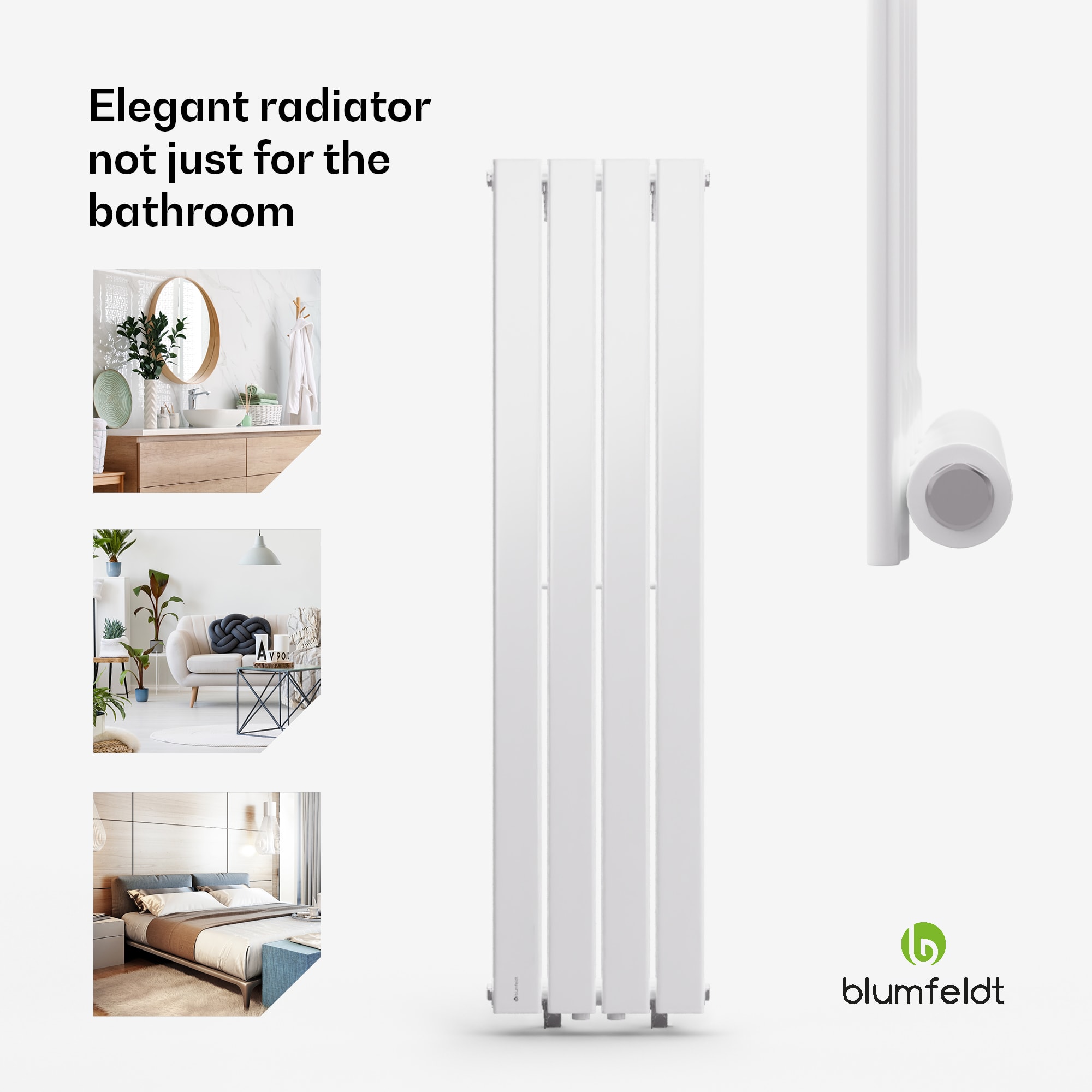 Blumfeldt Ontario, radiátor, 30 x 120, pripojenie 1/2", inštalácia na stenu, 733 W – Obrázok 2