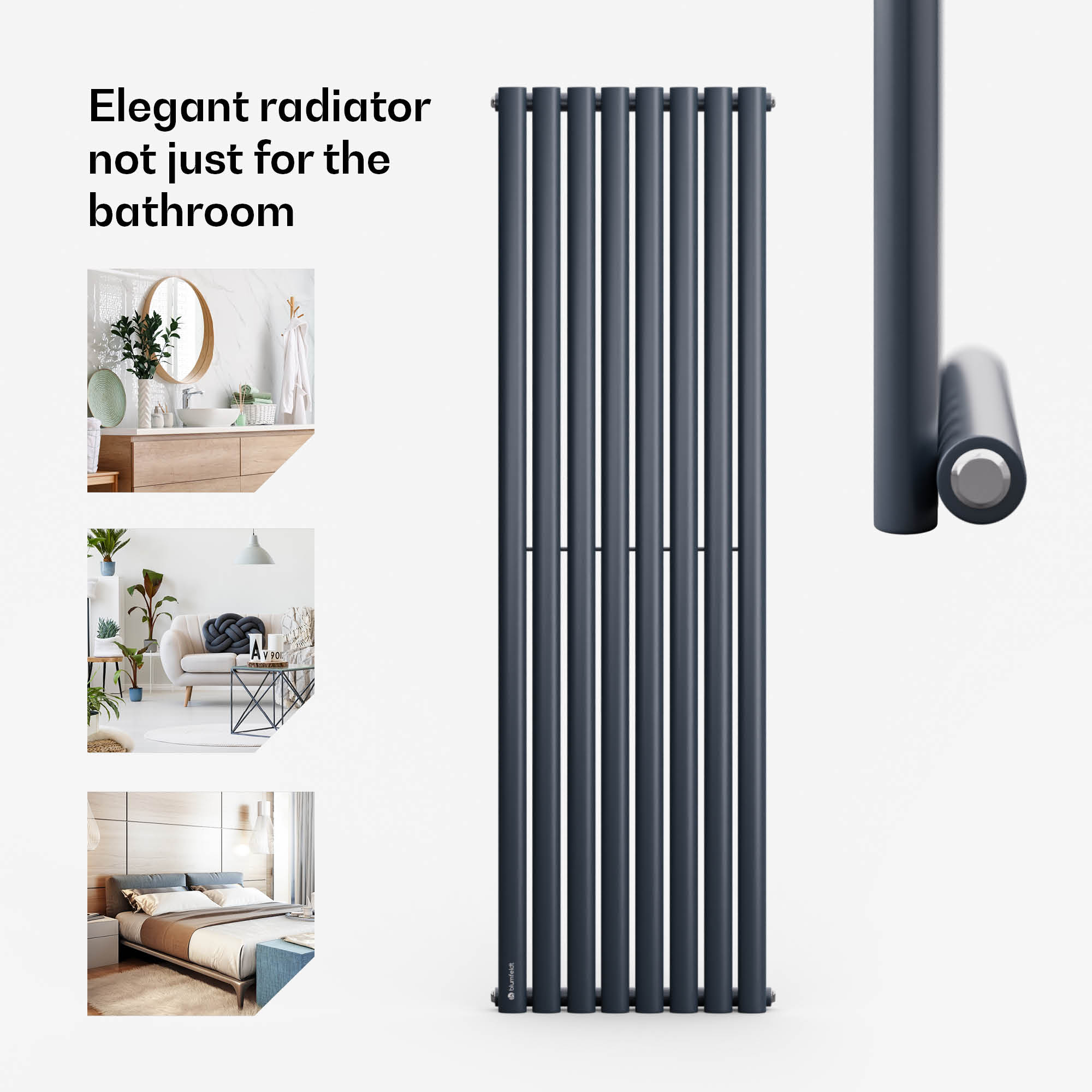 Blumfeldt Tallheo, 47 x 160, radiátor, rúrkový radiátor, 728 W, teplá voda, 1/2 – Obrázok 2