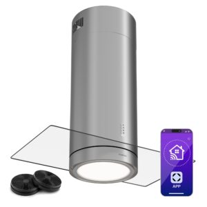 Klarstein Beretta Premium Smart, ostrovčekový digestor, 544 m³/h, aplikácia, odsávanie/recirkulácia vzduchu, LED, filter s aktívnym uhlím