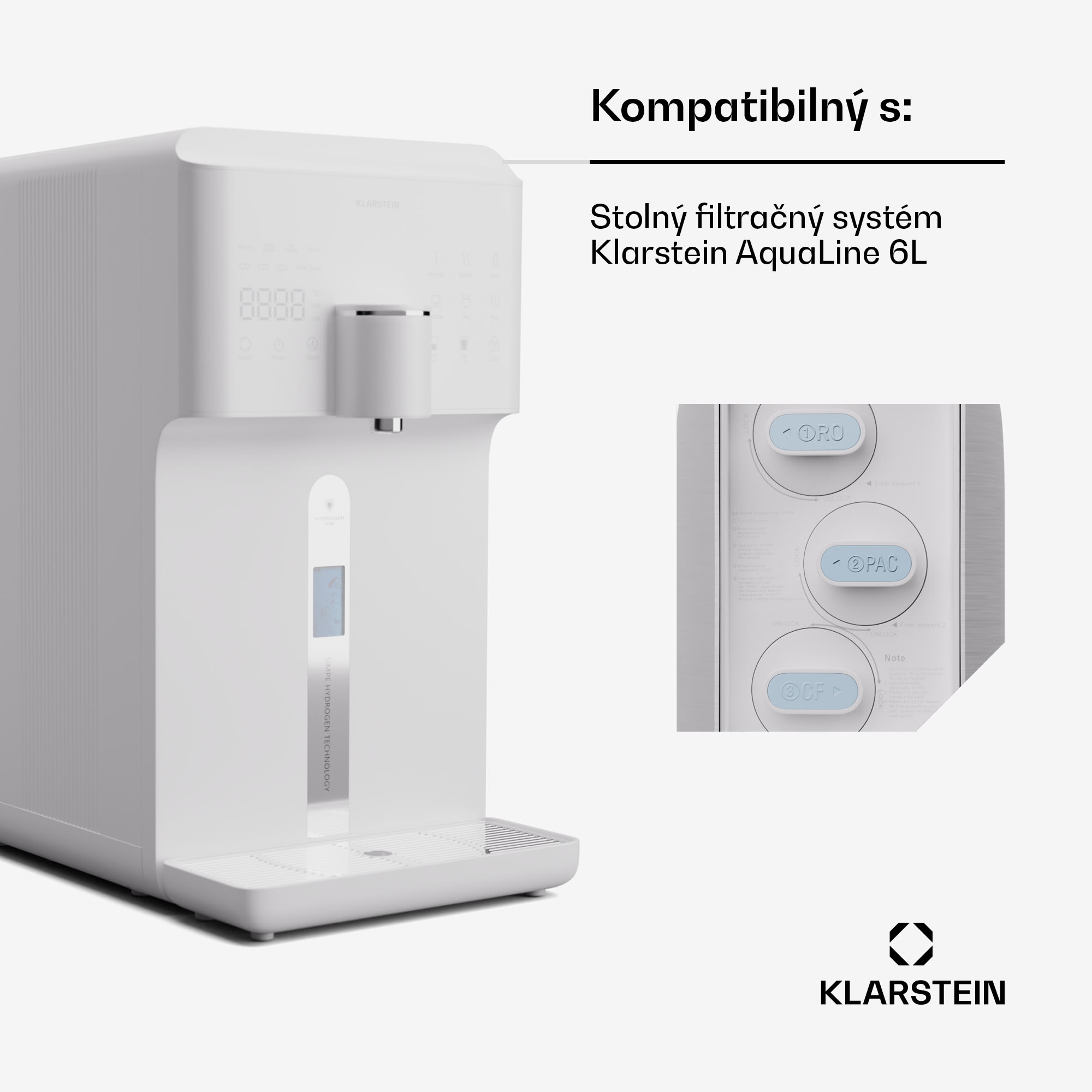 Klarstein AquaFina CF Filter 2-v-1 filtračný systém úpravy vody s uhlíkovým filtrom – Obrázok 4