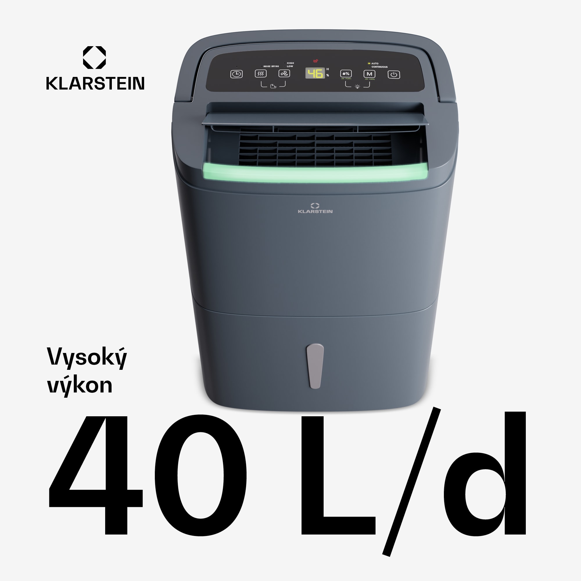 Klarstein DryFy Connect 40 Smart, Odvlhčovač, WiFi, Kompresia, 40l/d, 60-70m² – Obrázok 3