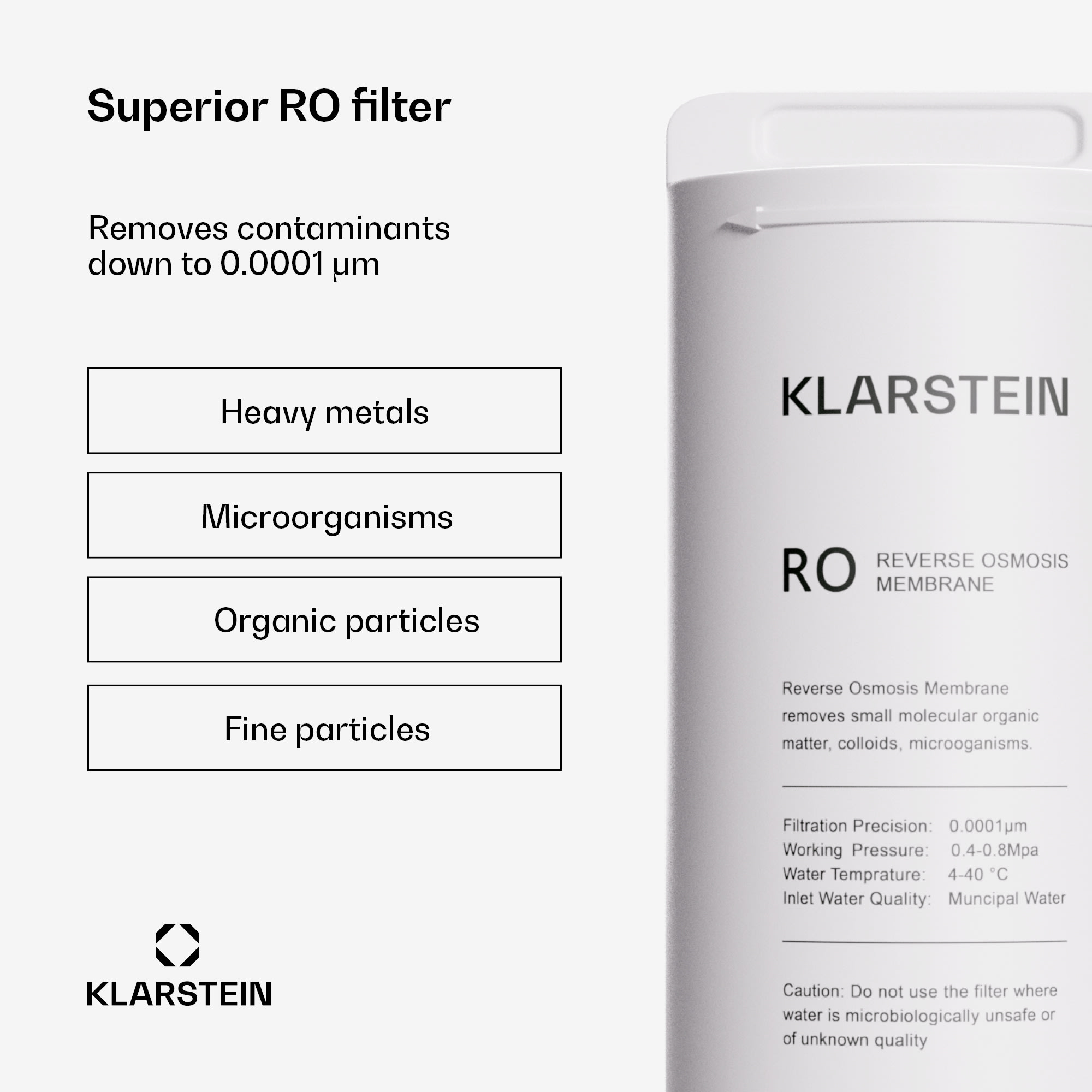 Klarstein PureFina 400 RO filter, náhradný / príslušenstvo, reverzná osmóza, 400 GPD / 1500 L/d – Obrázok 2