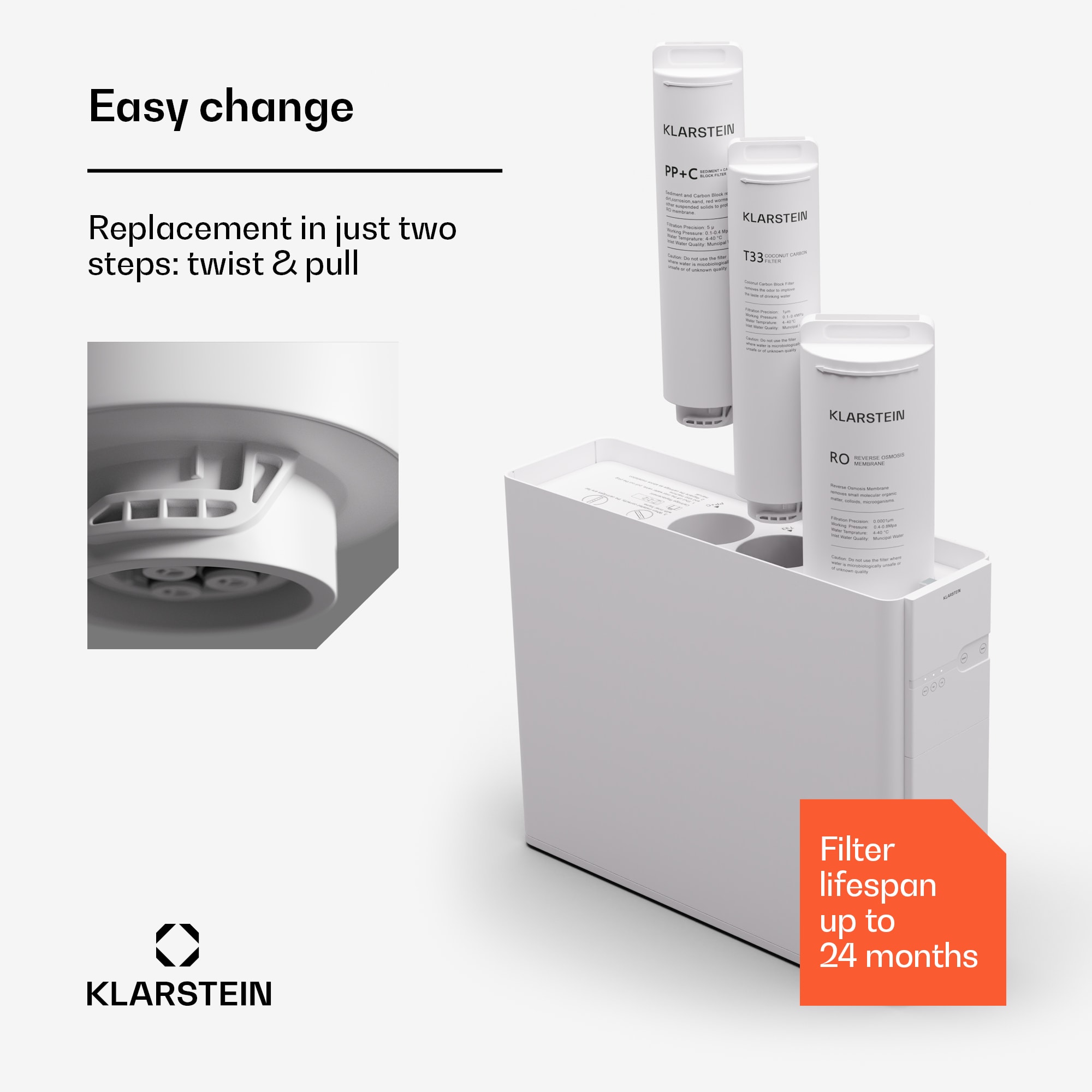 Klarstein PureFina 400 RO filter, náhradný / príslušenstvo, reverzná osmóza, 400 GPD / 1500 L/d – Obrázok 3