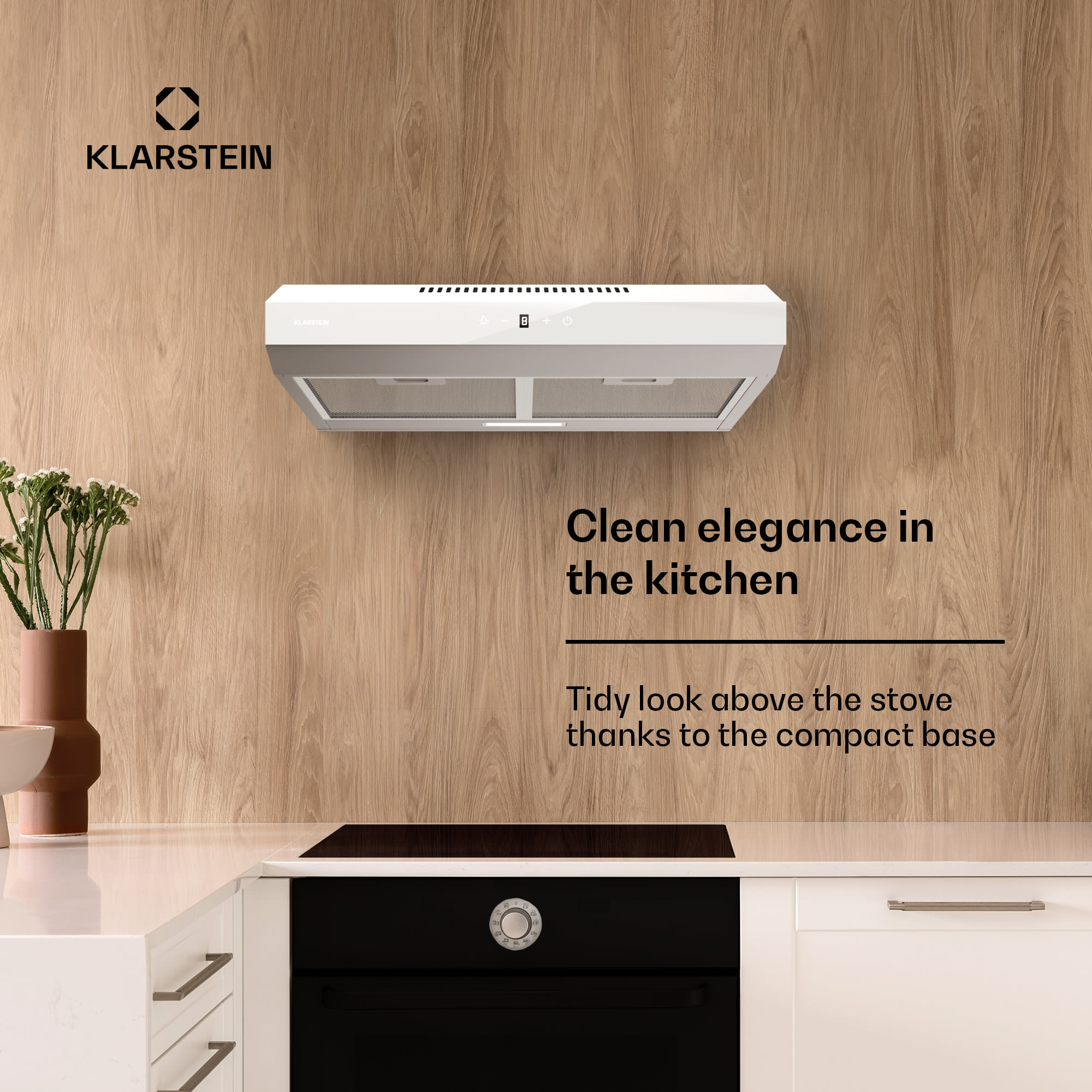 Klarstein Contempo Neo, digestor, podskrinkový, recirkulácia, 175 m³/h, SenseControl, integrované dotykové ovládanie, nehrdzavejúca oceľ / akrylové sklo – Obrázok 2