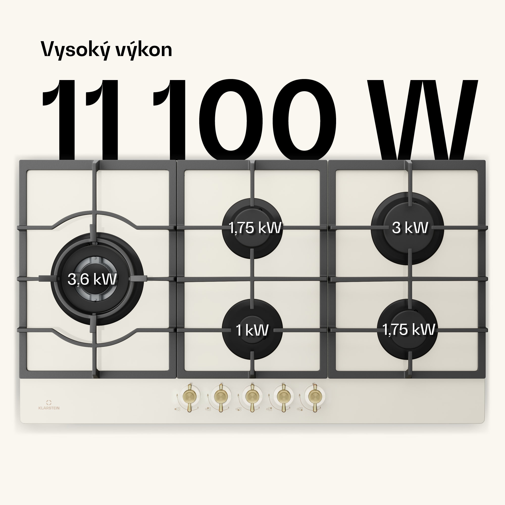 Klarstein Victoria Chef Edition, plynová varná doska, 5 zón – Obrázok 3