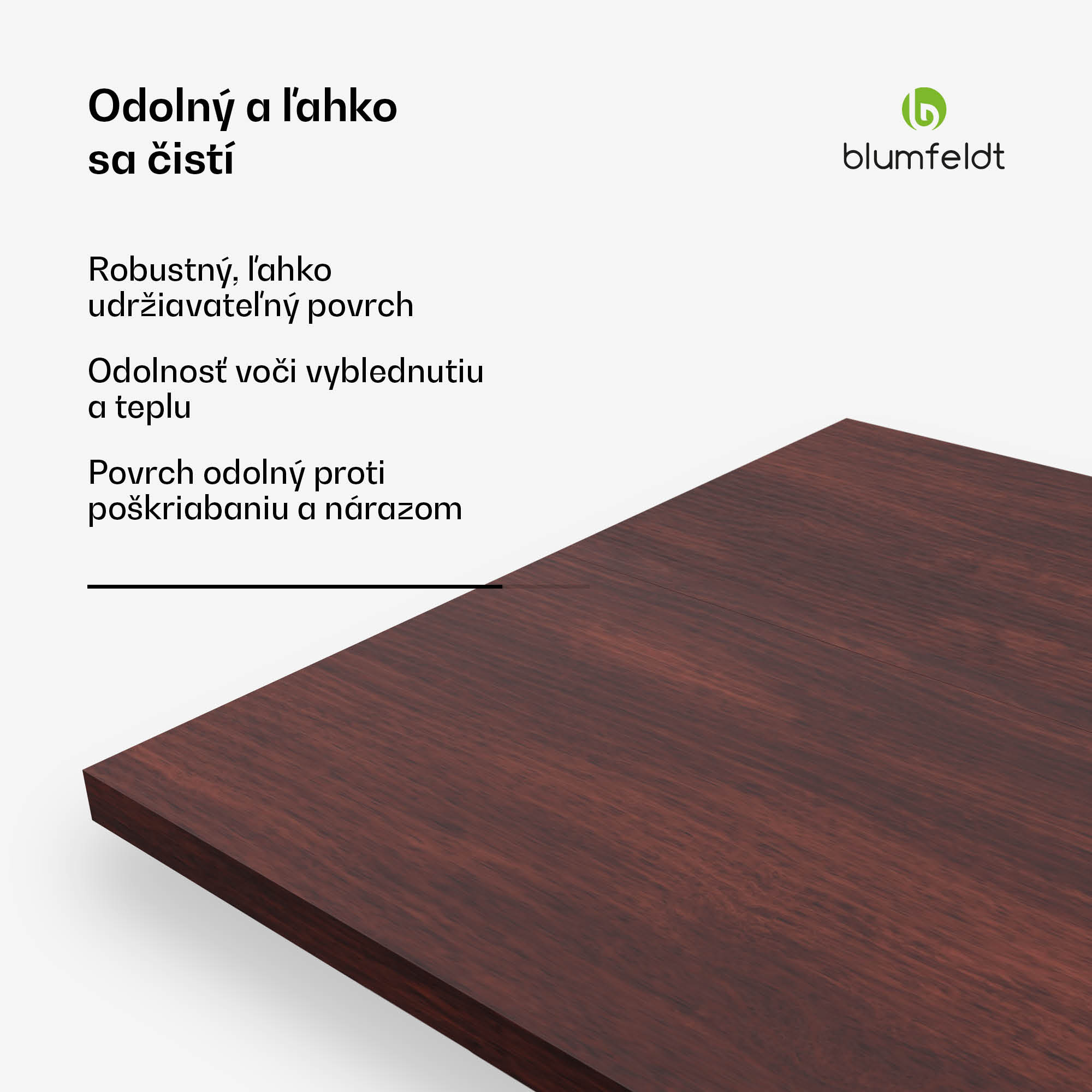 Blumfeldt Bearsdon stolová doska 160 x 90 cm pre kuchyňu a jedáleň, Robustná vrstvená drevotrieska – Obrázok 3