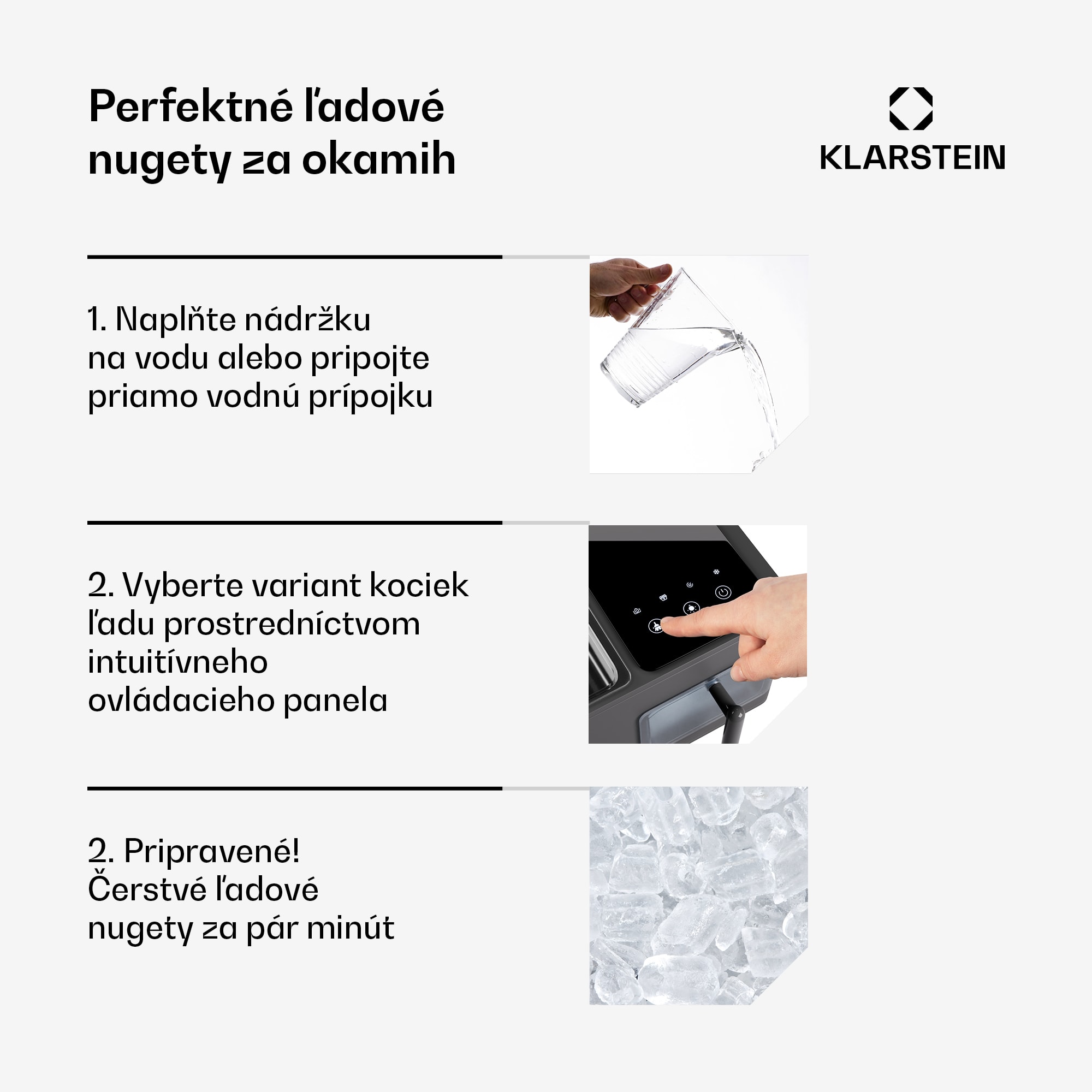 Klarstein Výrobník ľadu, Glacial Pro Nugget, zariadenie na výrobu kociek ľadu – Obrázok 4