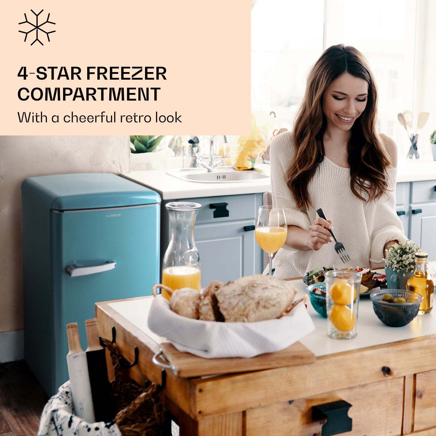 Klarstein Laika 60L, mraznička, 60 l, 3 zásuvky, teplota: -18 až 0 °C – Obrázok 2