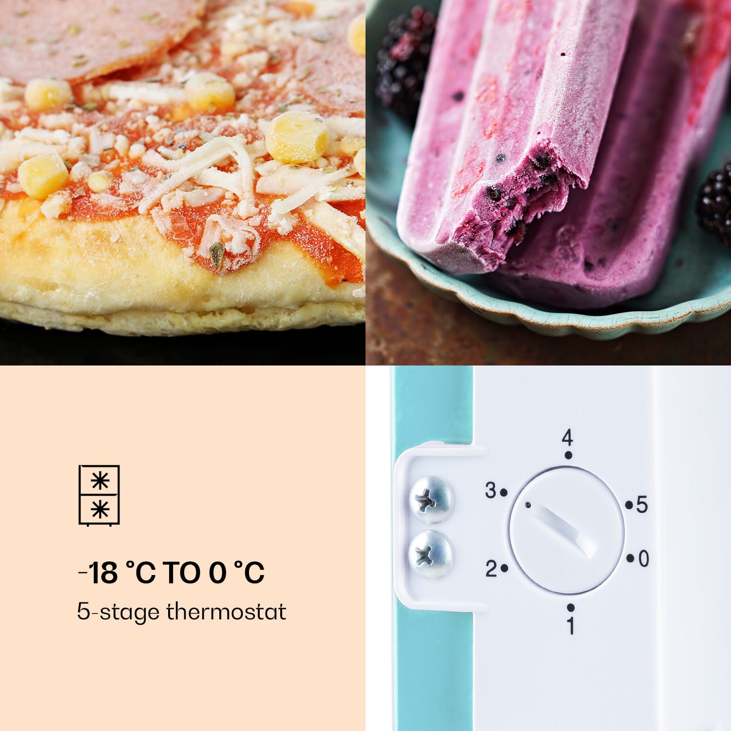 Klarstein Laika 60L, mraznička, 60 l, 3 zásuvky, teplota: -18 až 0 °C – Obrázok 5