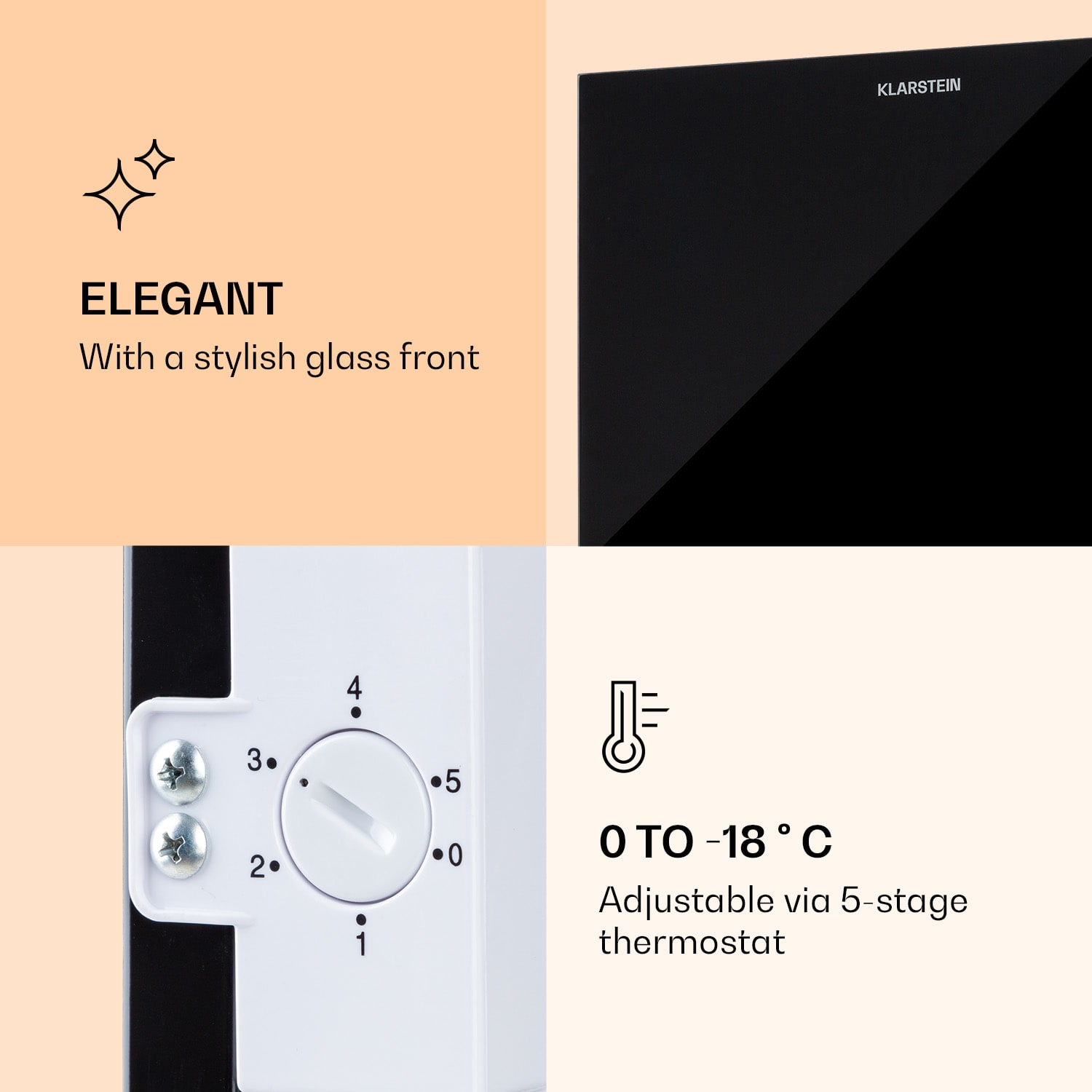 Klarstein Pluto 80L, mraznička, 4-hviezdičková, 80 l, do -18 °C – Obrázok 5