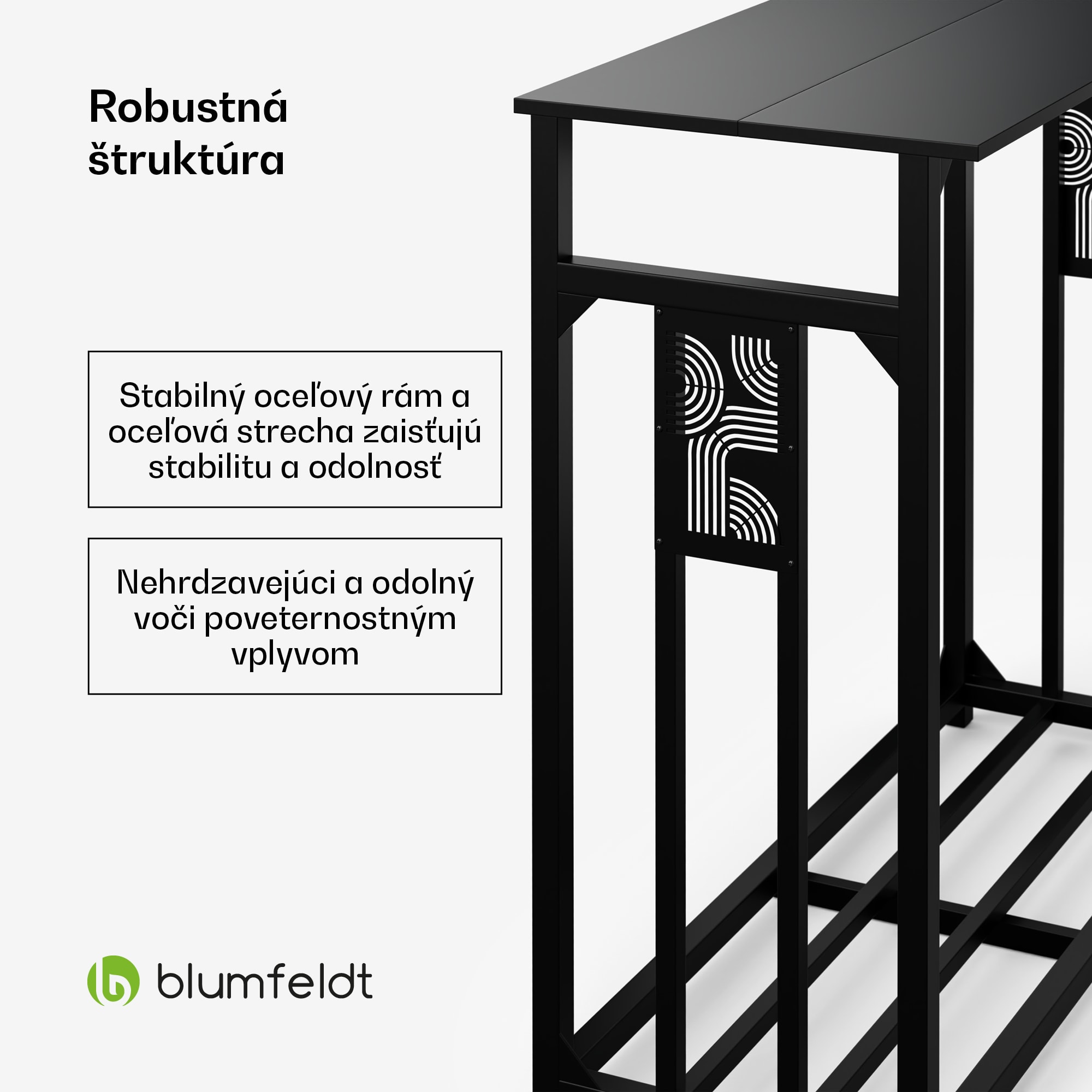 Blumfeldt Valdivian sklad dreva, 1,5 ložného metra, stabilný, oceľ, kryt proti dažďu, taška na prenášanie – Obrázok 3