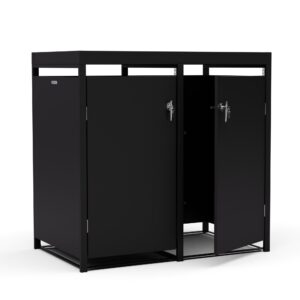 Blumfeldt BinSafe, box na odpadky, 2 odpadkové koše, 240 l, uzamykateľný, pozinkovaná oceľ odolná voči poveternostným vplyvom, výsadbová strecha