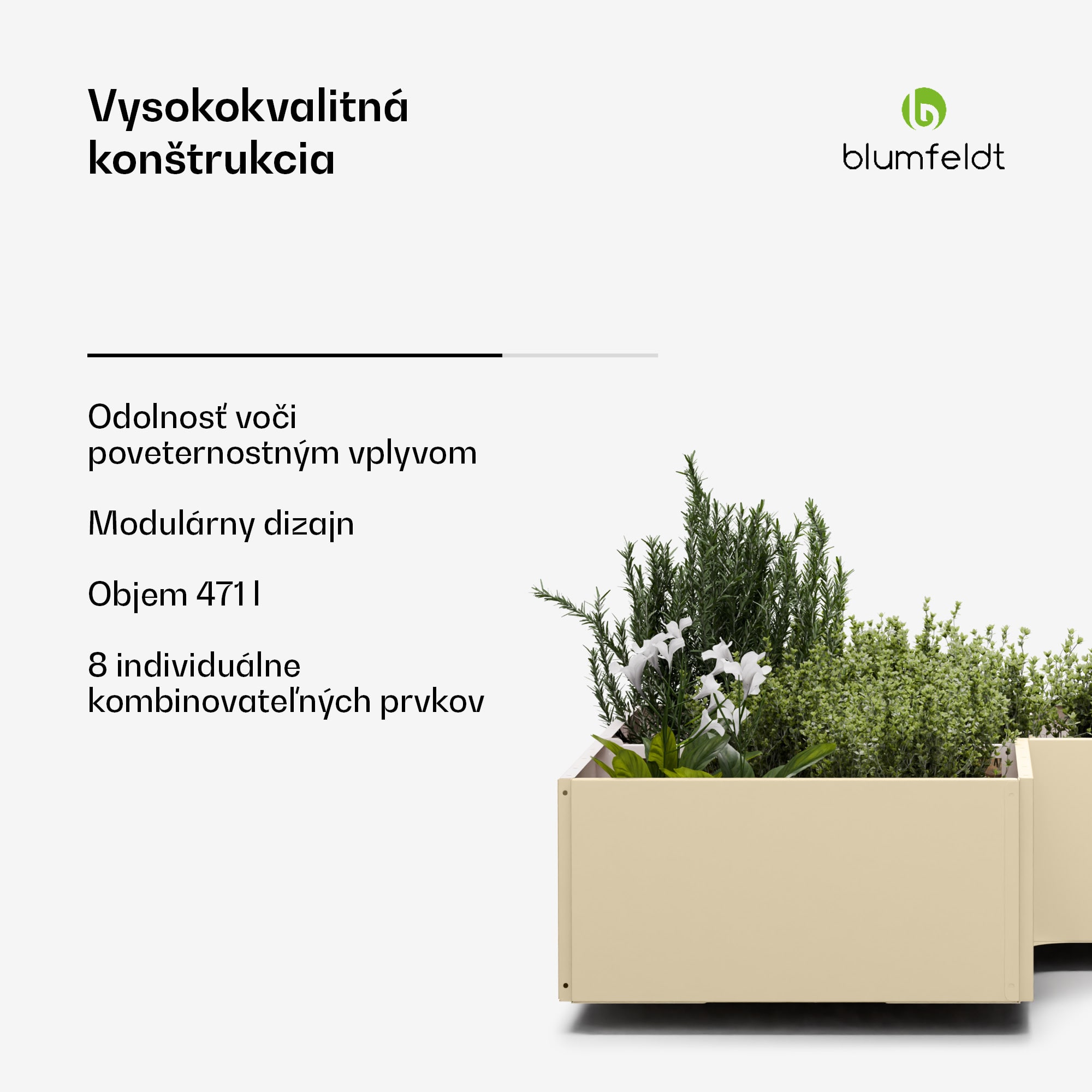 Blumfeldt Versagrow vyvýšený záhon s 8 modulmi, individuálny tvar, hrúbka 1 mm, nehrdzavejúca oceľ – Obrázok 2