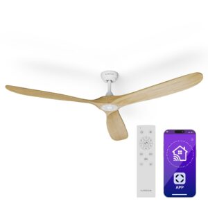 Klarstein Bahama Breeze Smart Stropný ventilátor , lopatky rotora z masívneho dreva, diaľkové ovládanie + ovládanie pomocou aplikácie