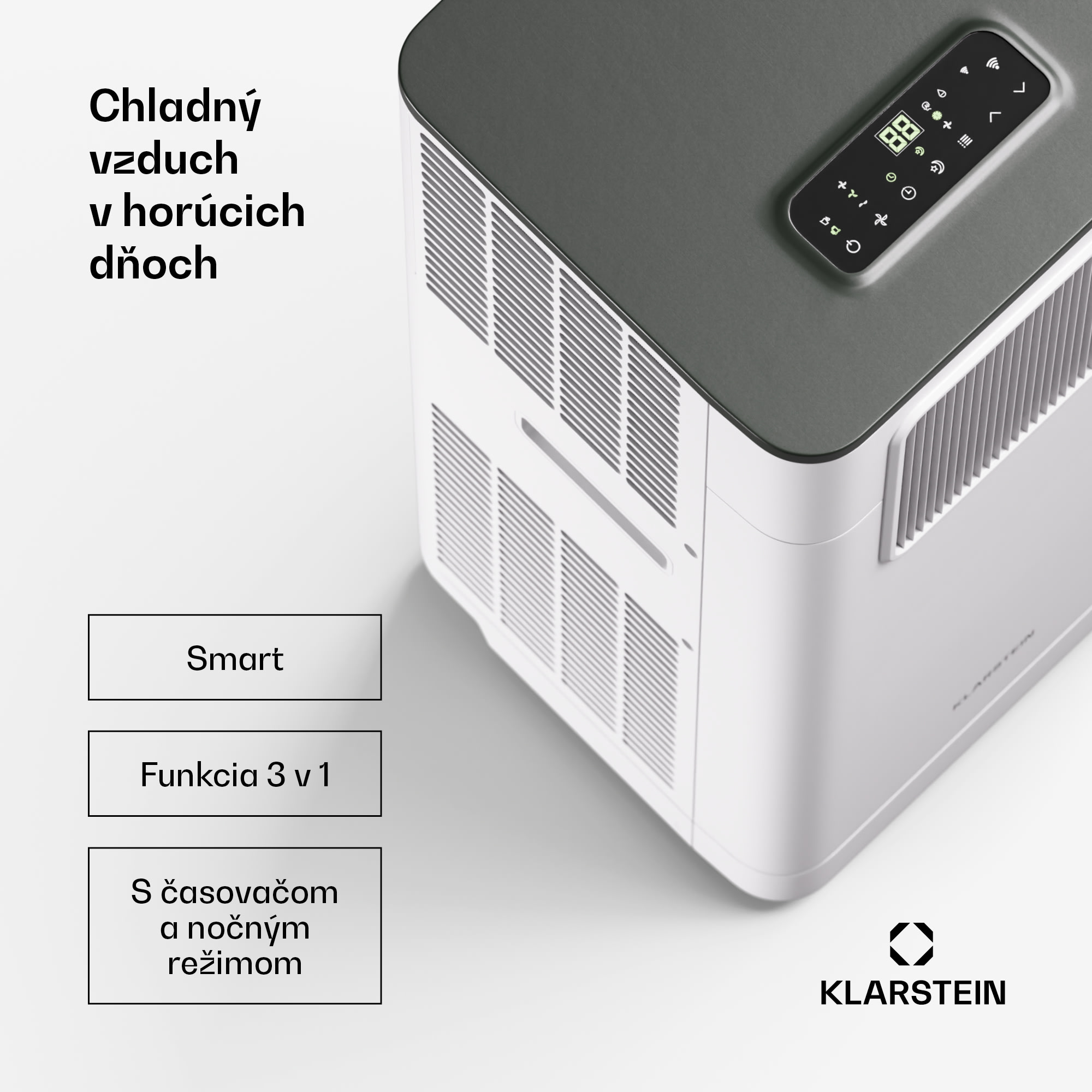 Klarstein Breeze Box 7K Smart PAC klimatizácia, režim 3 v 1, Inteigentné ovládanie, do 25 m², 24-hodinový časovač, mobilná – Obrázok 2