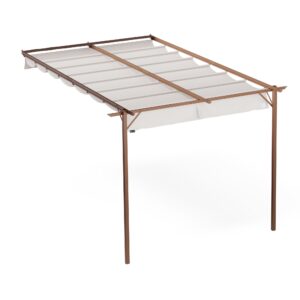 NA Blumfeldt Pantheon Wall Pergola, nástenná pergola, 3 x 4 m, práškovo lakovná oceľ, odolná voči poveternostným vplyvom