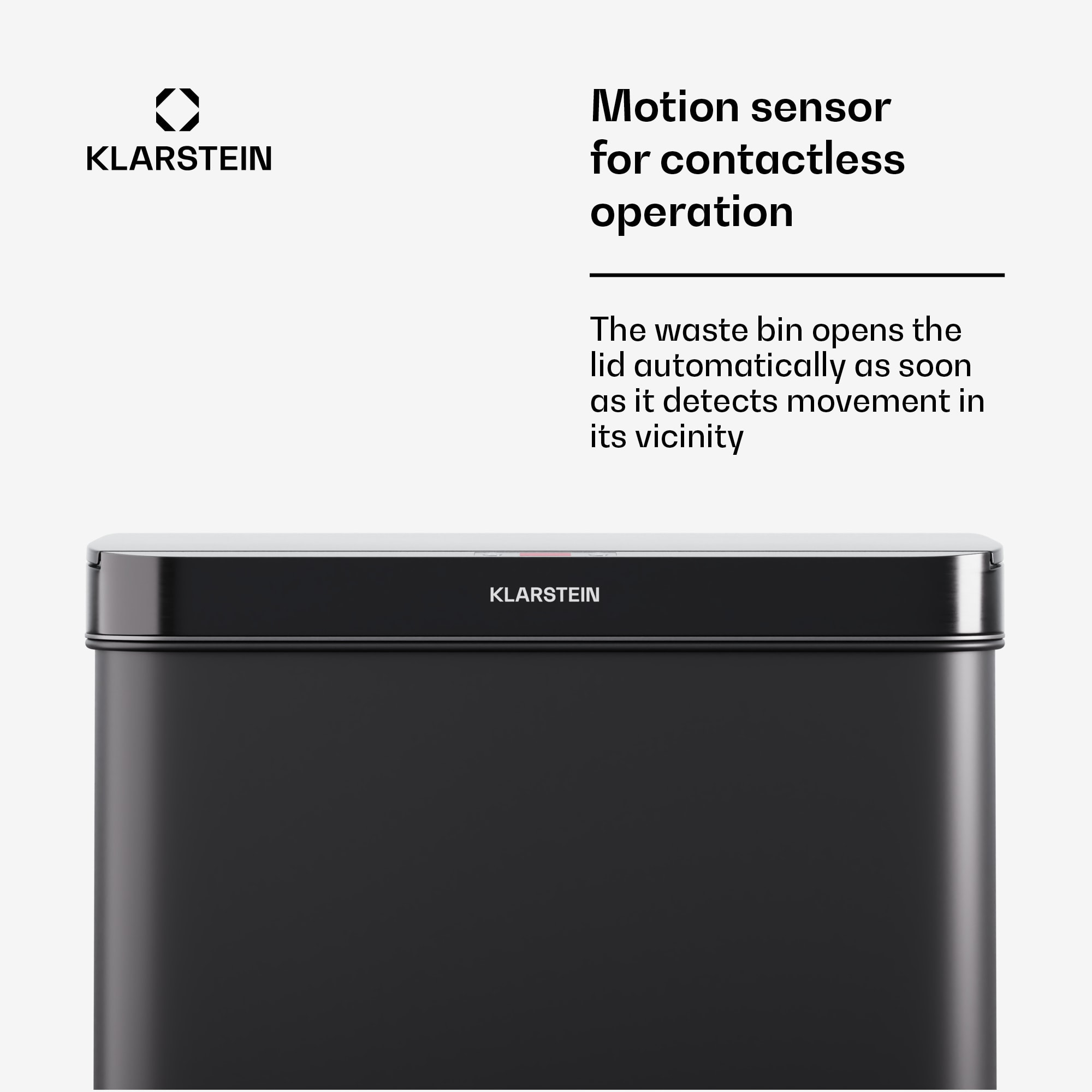Klarstein Touchless, senzorový odpadkový kôš, 50 l, z nehrdzavejúcej ocele, Soft-Close zatváranie, napájaný batériou, LED displej, časovač – Obrázok 3