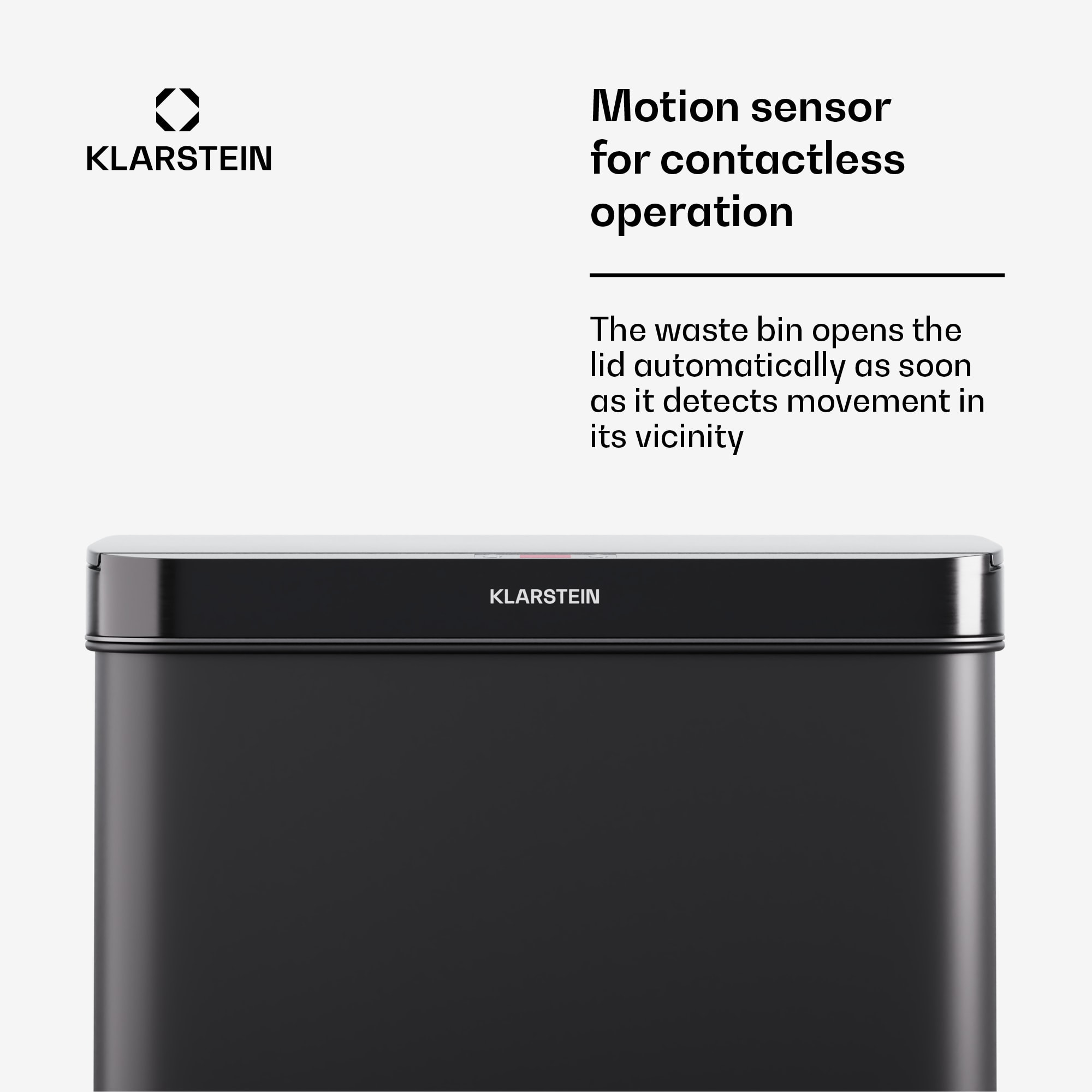 Klarstein Touchless, senzorový odpadkový kôš, 60 l, z nehrdzavejúcej ocele, Soft-Close zatváranie, napájaný batériou, LED displej, časovač – Obrázok 3