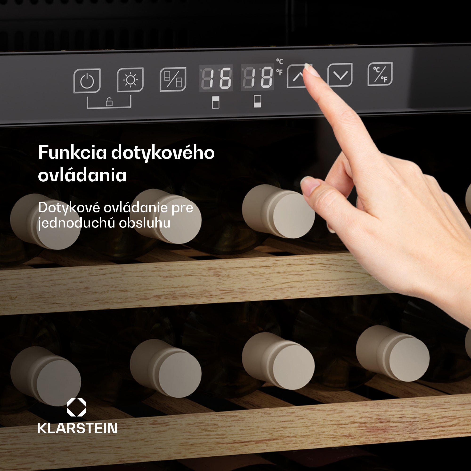 Klarstein Vinsider 57 Duo chladnička na víno, 2 chladiace zóny, 57 fliaš, vstavaný spotrebič – Obrázok 5