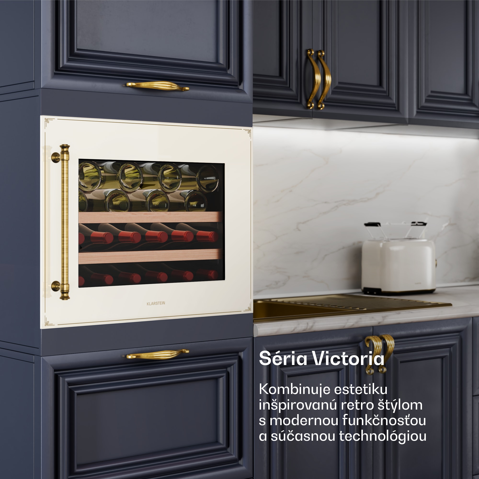 Klarstein Vinsider Victoria 28 chladnička na víno, 28 fliaš, dotyková, UV ochrana, LED, tichá, 2 police – Obrázok 2