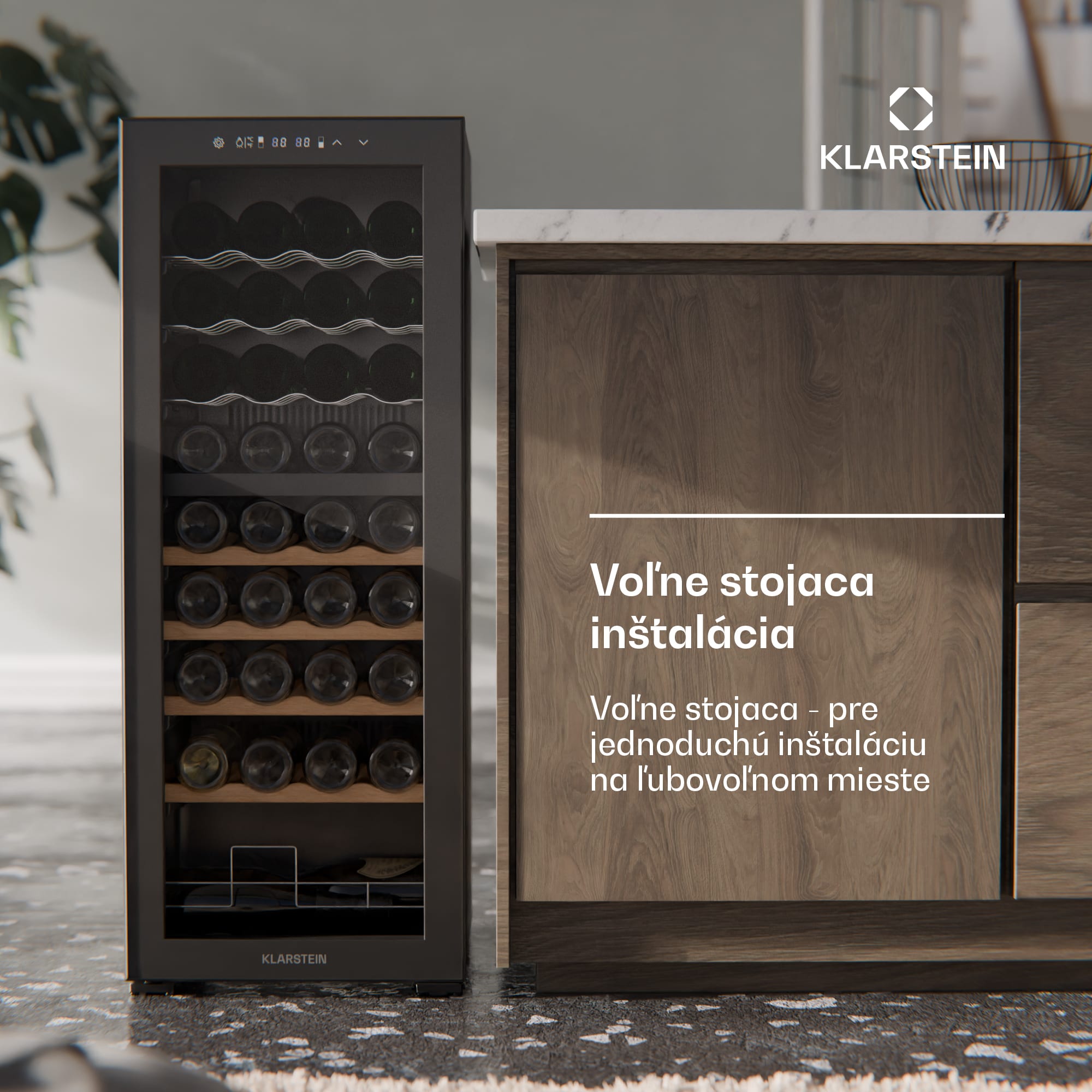Klarstein Bovella 36 Duo+ chladnička na víno, 2 v 1, 36 fliaš, 2 zóny, 7 políc, Dotykové ovládanie – Obrázok 3