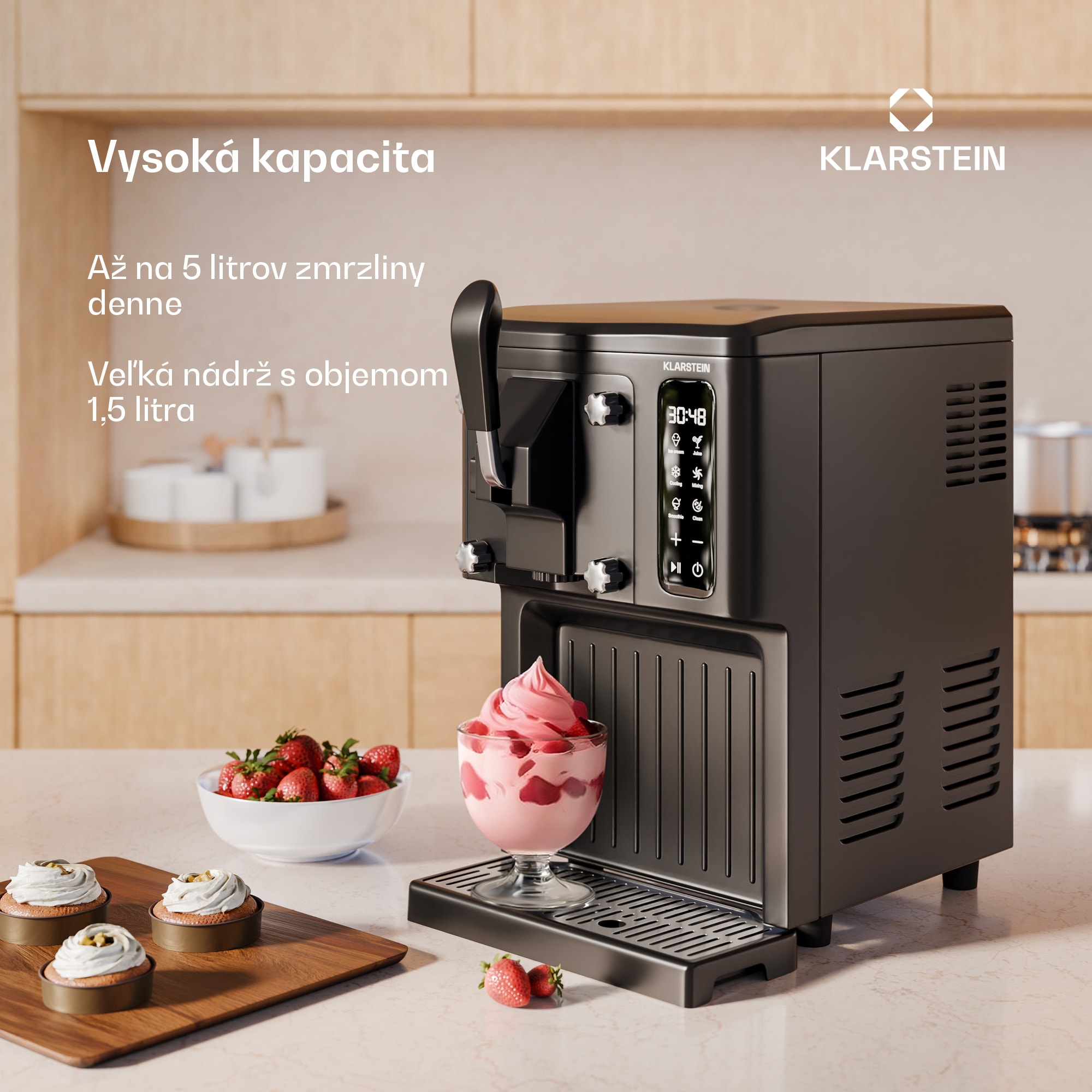 Klarstein SweetSwirl zmrzlinovač, zmrzlina, smoothies a mliečne koktaily, automatické čistenie – Obrázok 4