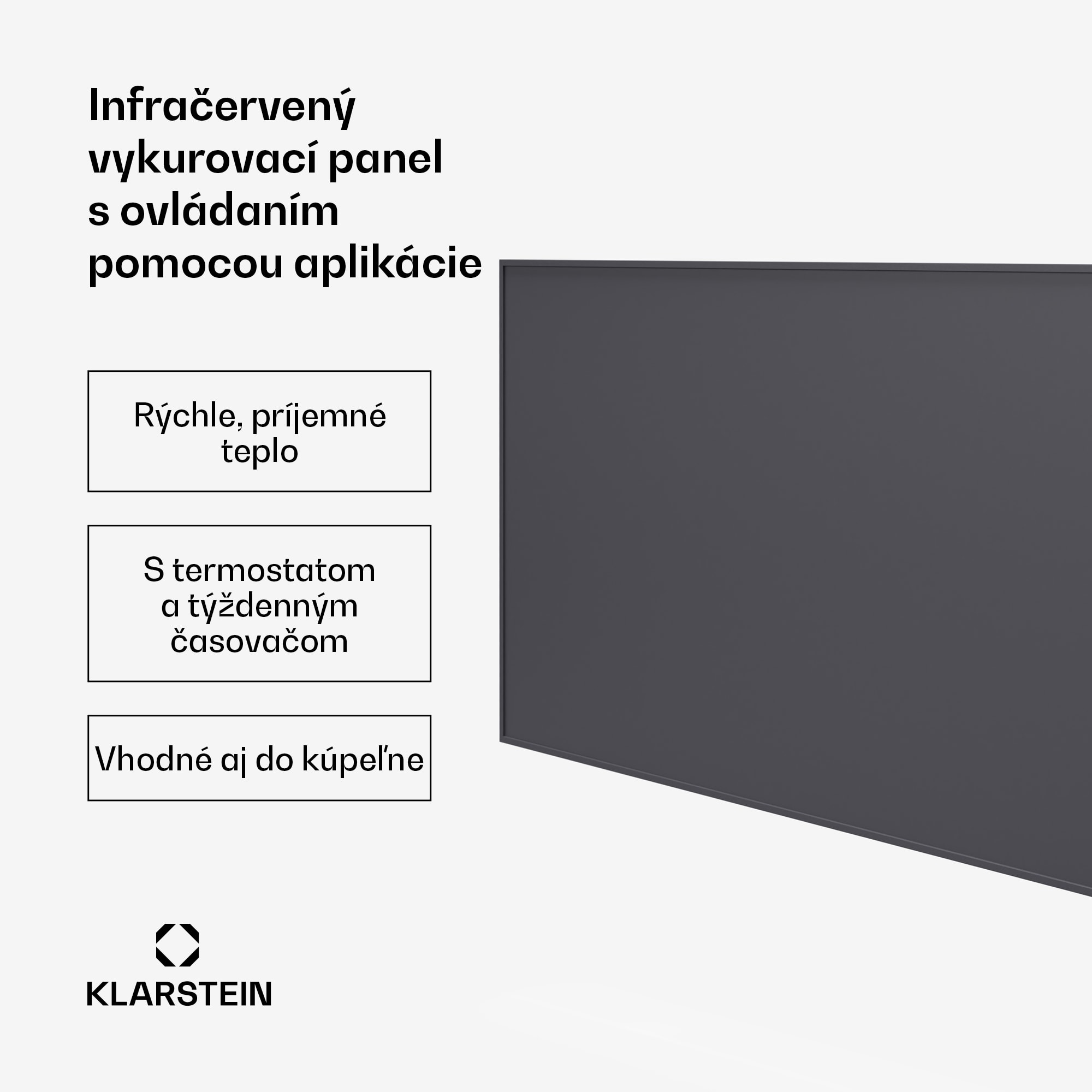 Klarstein Wonderwall Smart Infračervený ohrievač, 60x120cm, Aplikácia, 770W, Týždenný časovač, IP24 – Obrázok 3