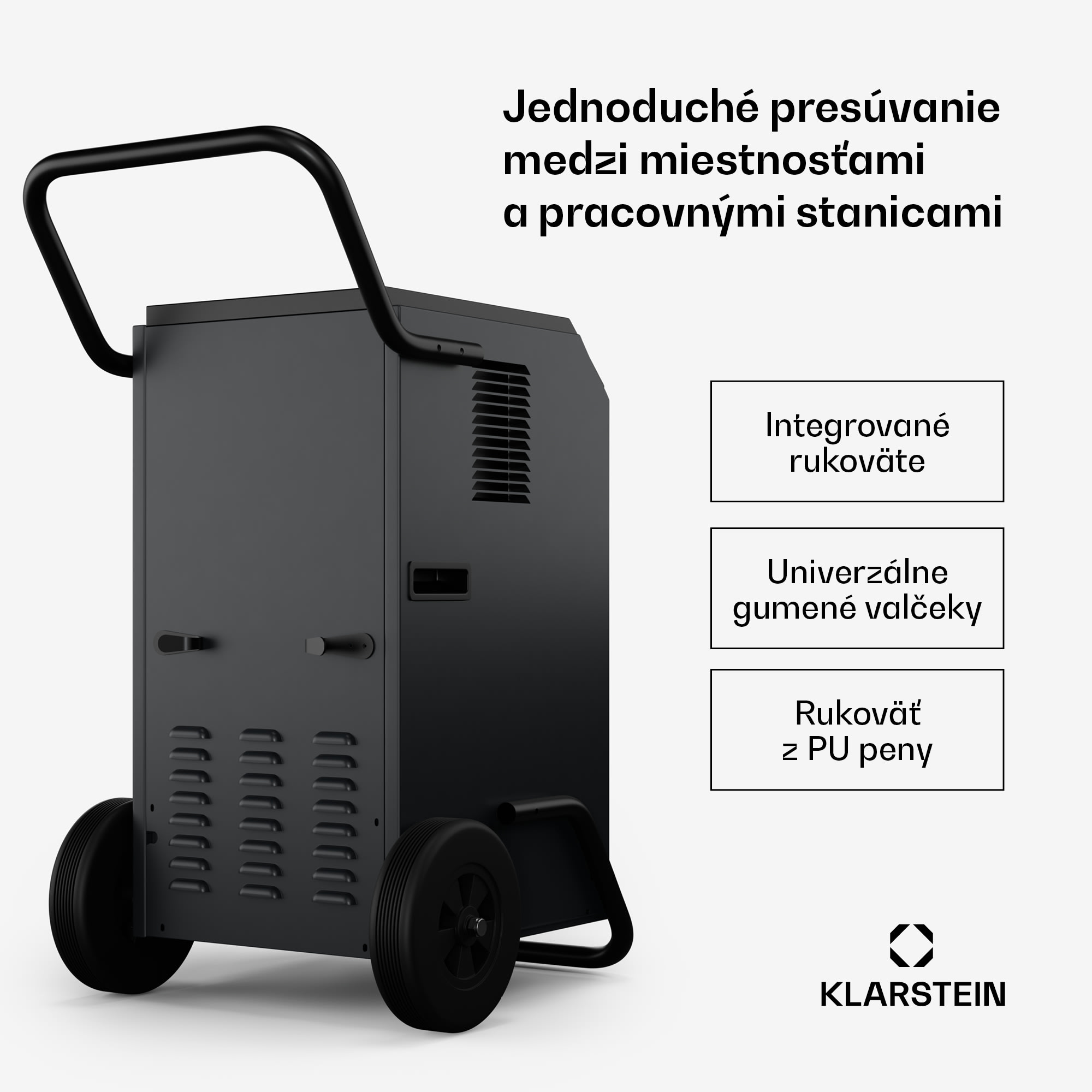 Klarstein DuraDry 70L odvlhčovač vzduchu, 70 l/deň, 90-140 m², nehrdzavejúca oceľ, mobilný, 450 m³/h – Obrázok 3