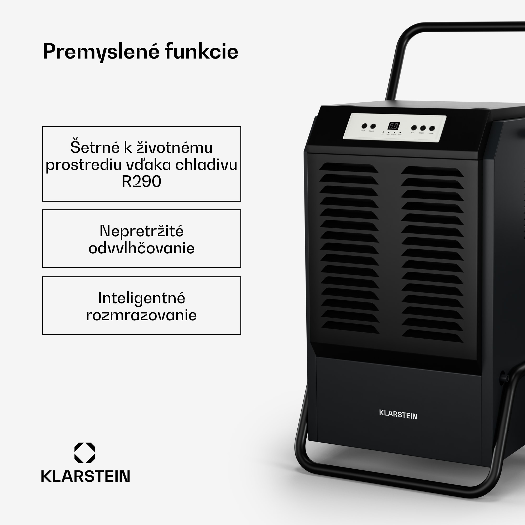 Klarstein DuraDry 90L odvlhčovač vzduchu, 90 l/deň, 120-180 m², nehrdzavejúca oceľ, mobilný, 450 m³/h – Obrázok 5
