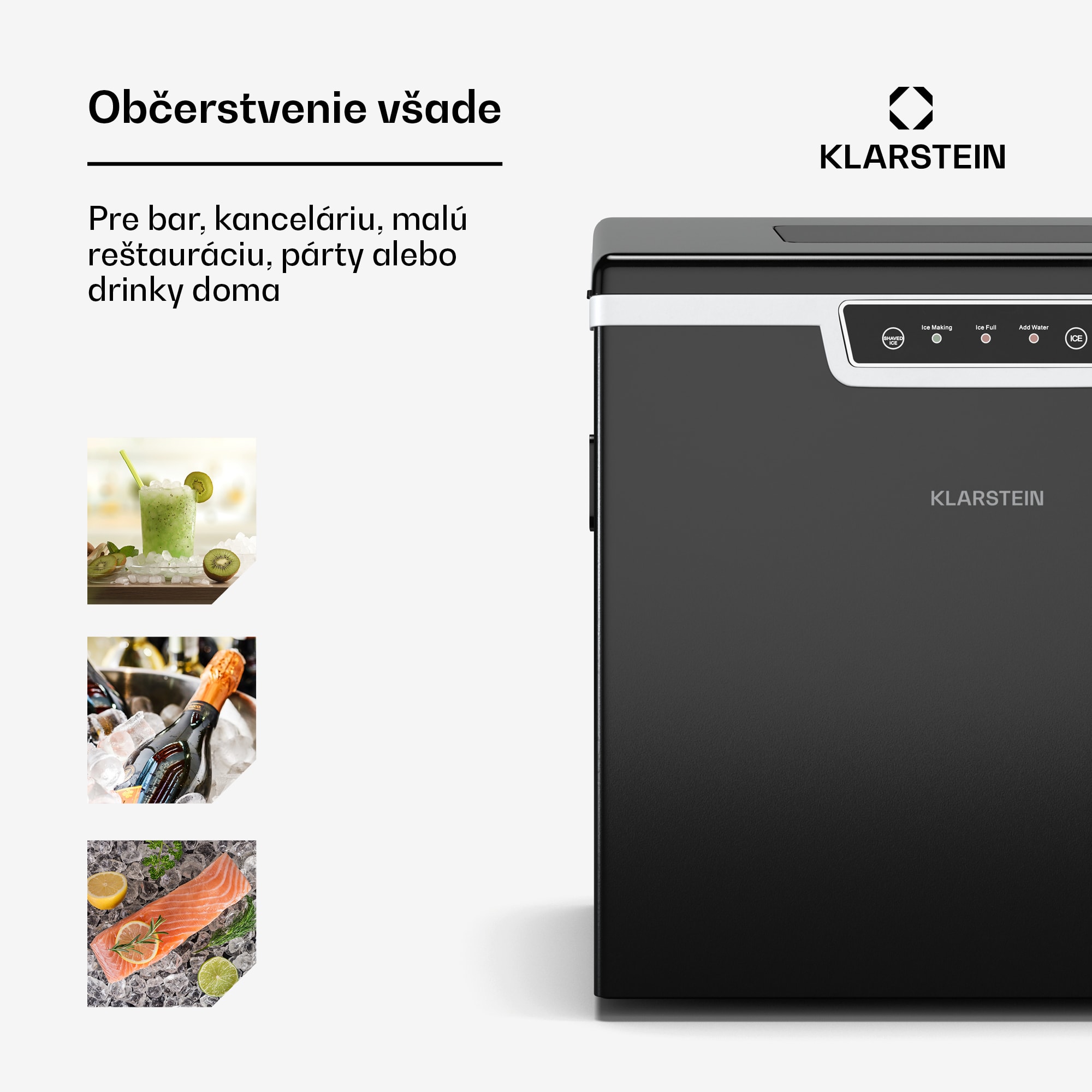 Klarstein Icefestival Cube priemyselný výrobník kociek ľadu, 400W, 1,8 litra, 20 kg/24 h – Obrázok 3