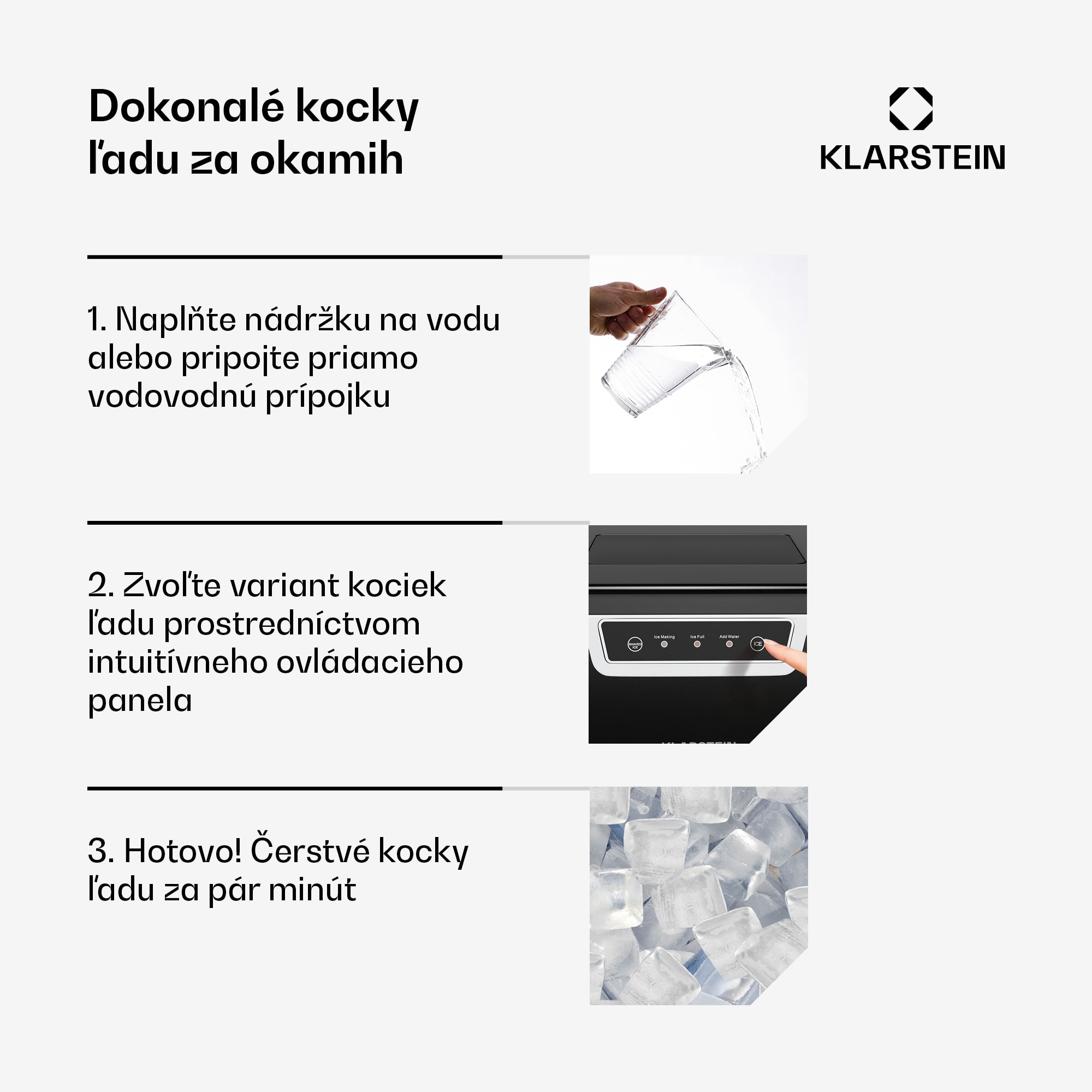 Klarstein Icefestival Cube priemyselný výrobník kociek ľadu, 400W, 1,8 litra, 20 kg/24 h – Obrázok 4