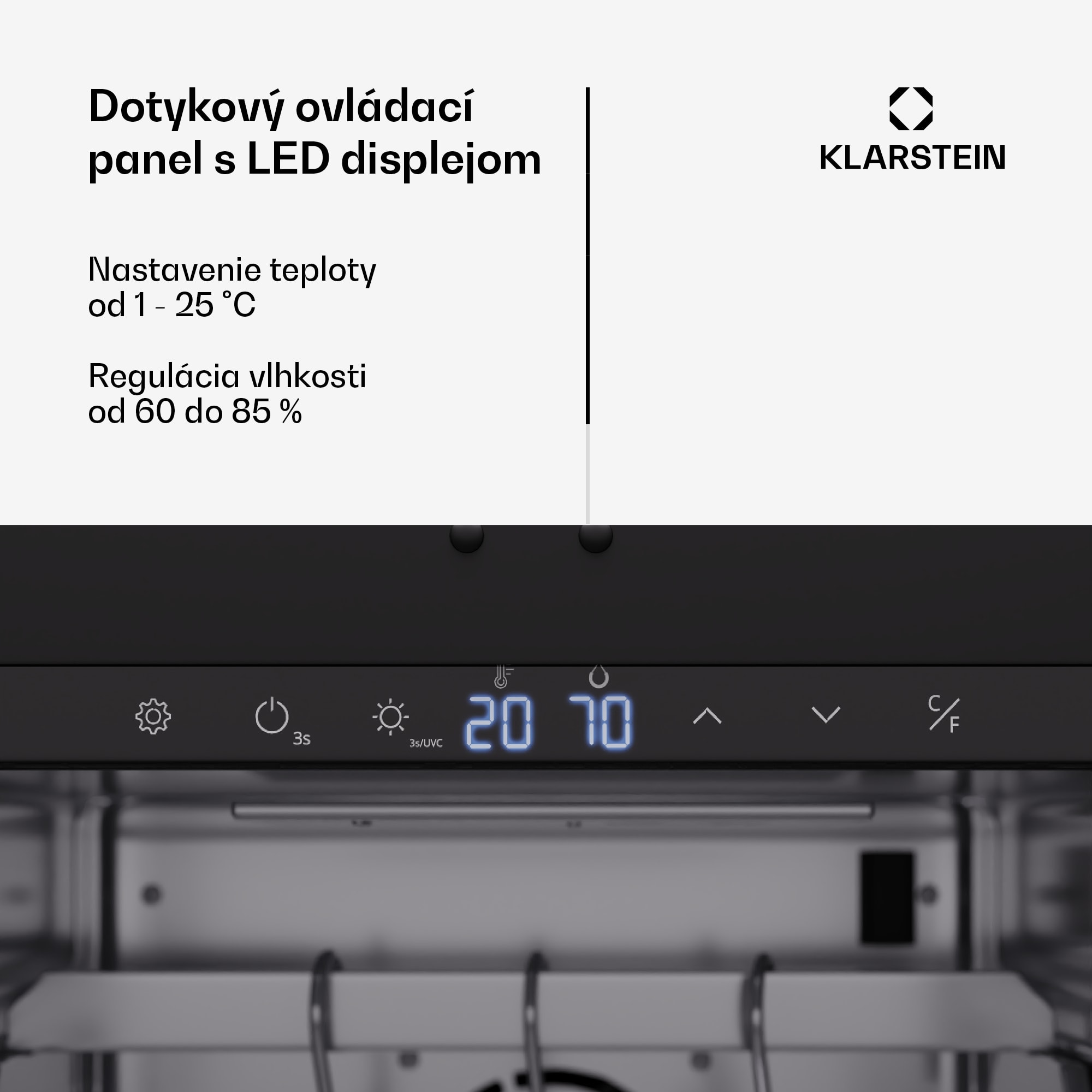 Klarstein Steakhouse skriňa na zrenie mäsa, 88 L, antibakteriálna, LED, dotykové ovládanie, regulácia vlhkosti – Obrázok 4