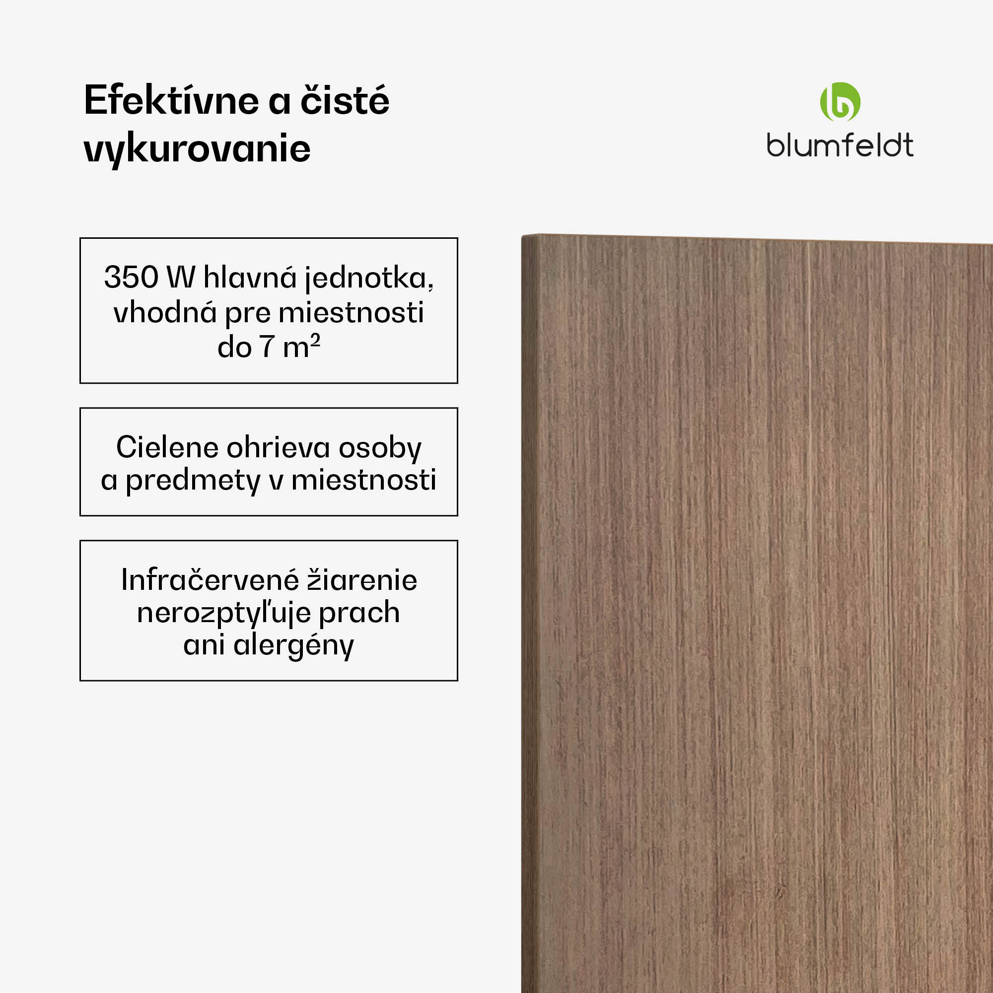 Blumfeldt Heat Square, Infračervené vykurovanie, WiFi ovládanie, 350 W, IP44 – Obrázok 3