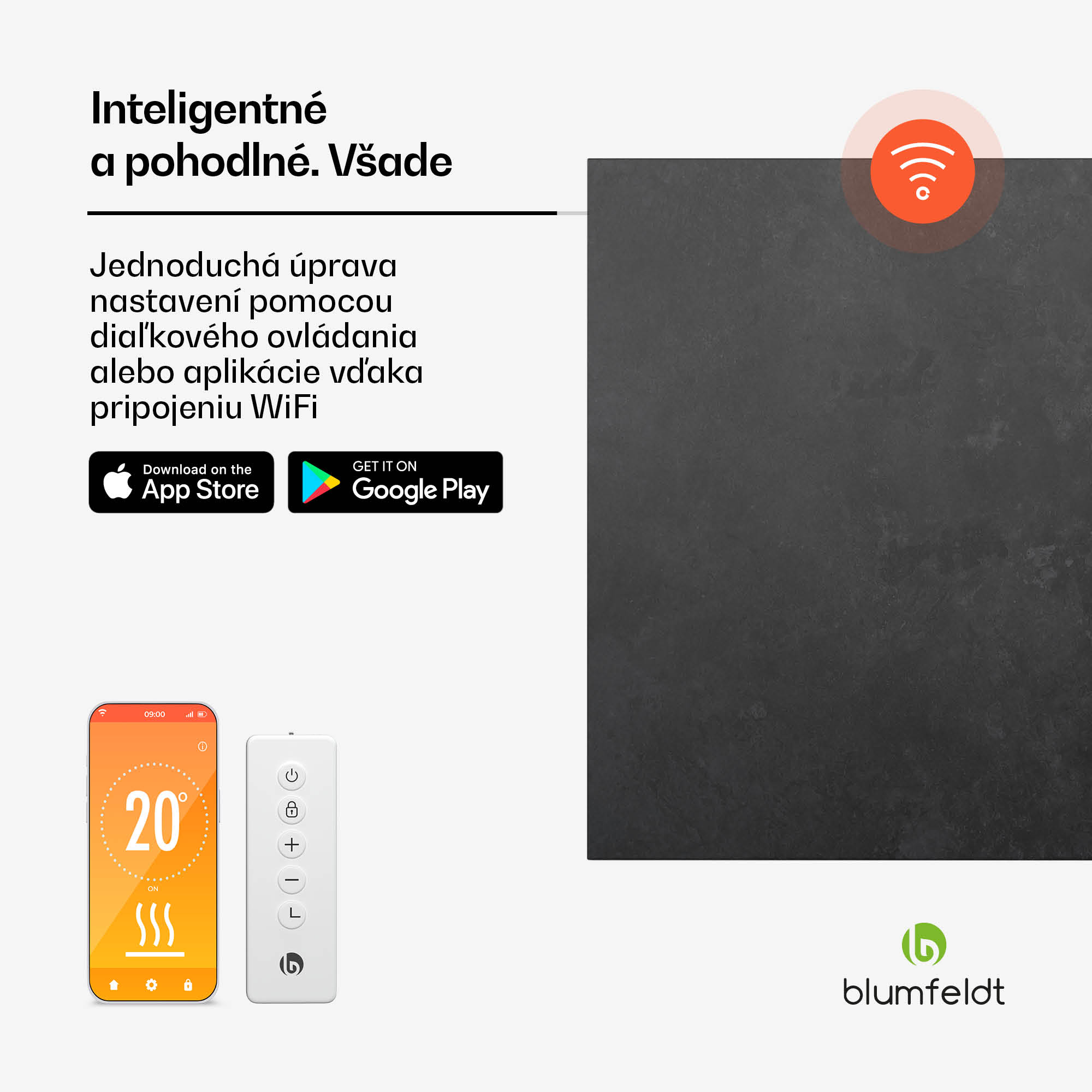 Blumfeldt Heat Square, Infračervené vykurovanie, WiFi ovládanie, 350 W, IP44 – Obrázok 2