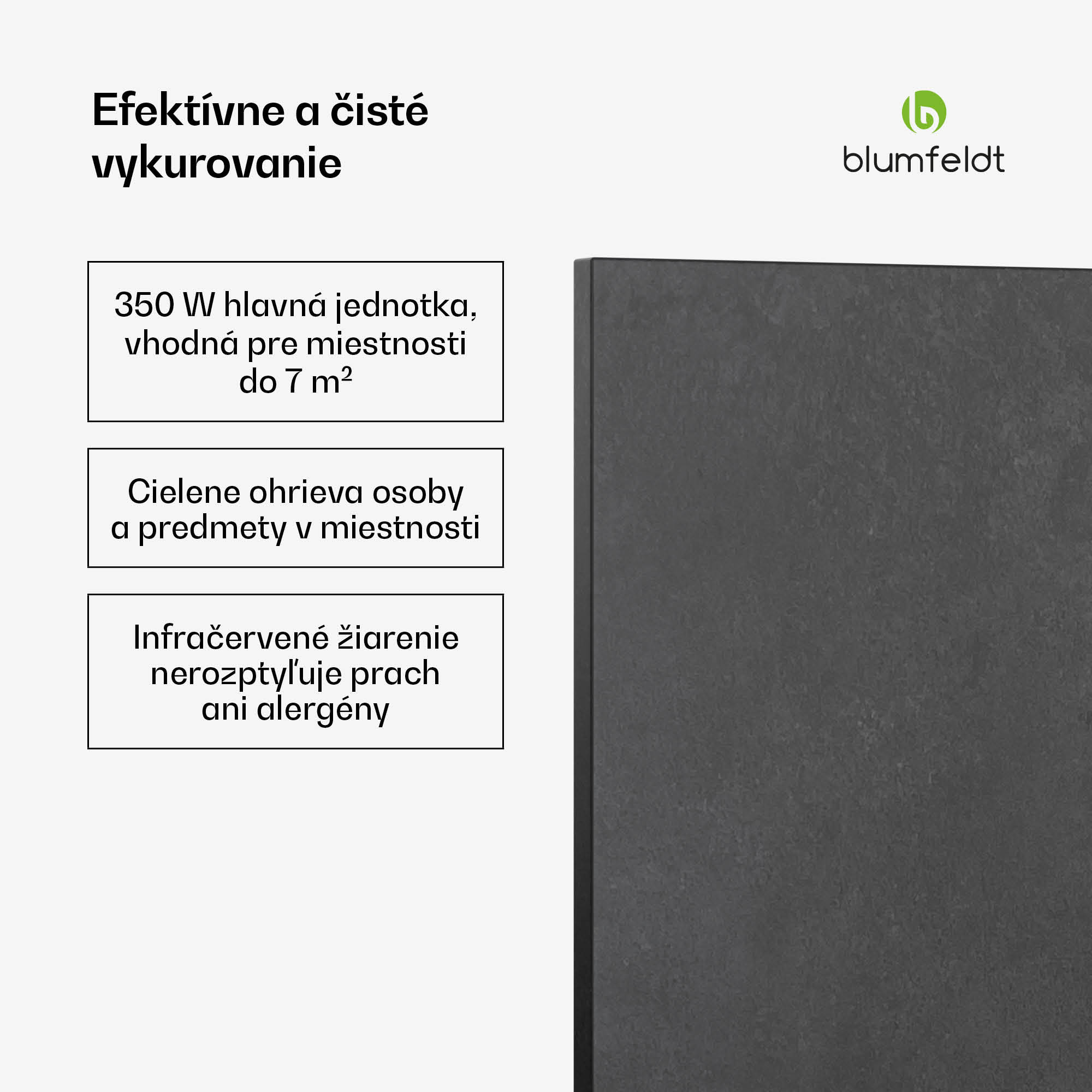 Blumfeldt Heat Square, Infračervené vykurovanie, WiFi ovládanie, 350 W, IP44 – Obrázok 3