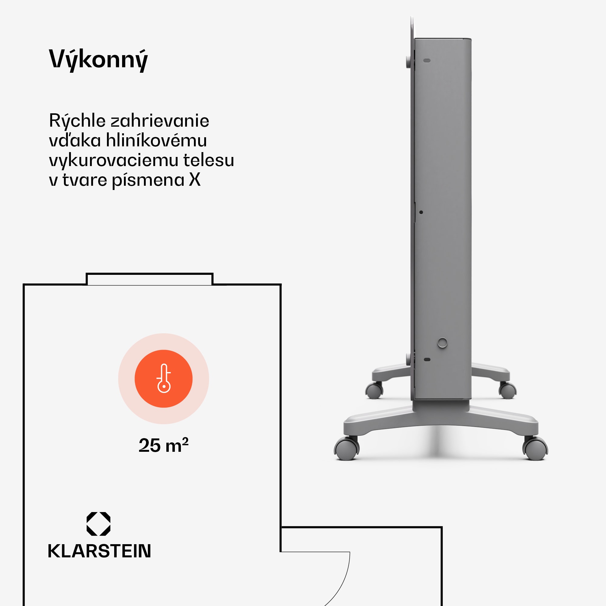 Klarstein Bansin Crystal Smart Konvektor 2500, 2500 W, Aplikácia, 5- 50 °C, LED displej, Dotykový displej – Obrázok 3