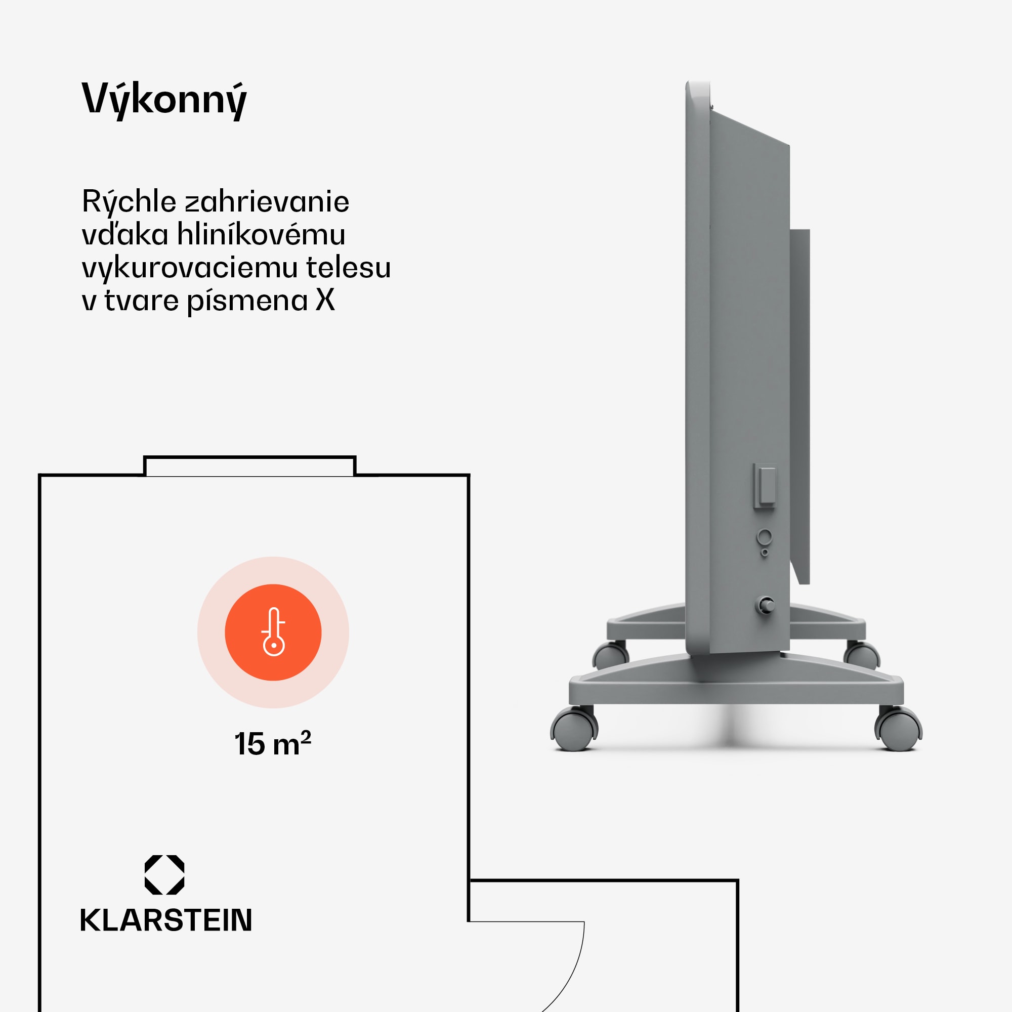 Klarstein Bansin Smart 1500 konvektorový ohrievač, 1500 W, Aplikácia, 5- 50 °C, LED displej, Dotykový displej – Obrázok 3