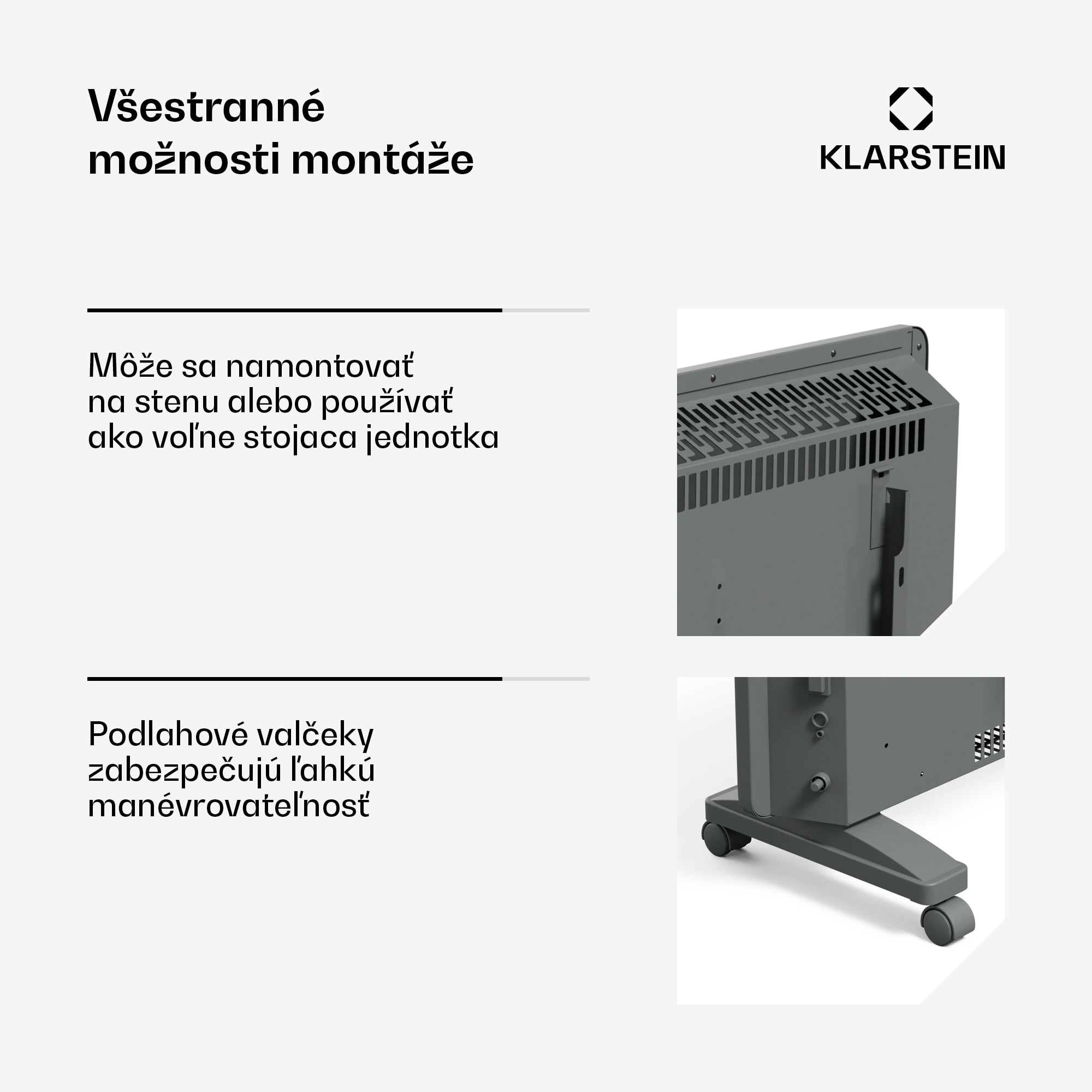 Klarstein Bansin Smart 1500 konvektorový ohrievač, 1500 W, Aplikácia, 5- 50 °C, LED displej, Dotykový displej – Obrázok 4