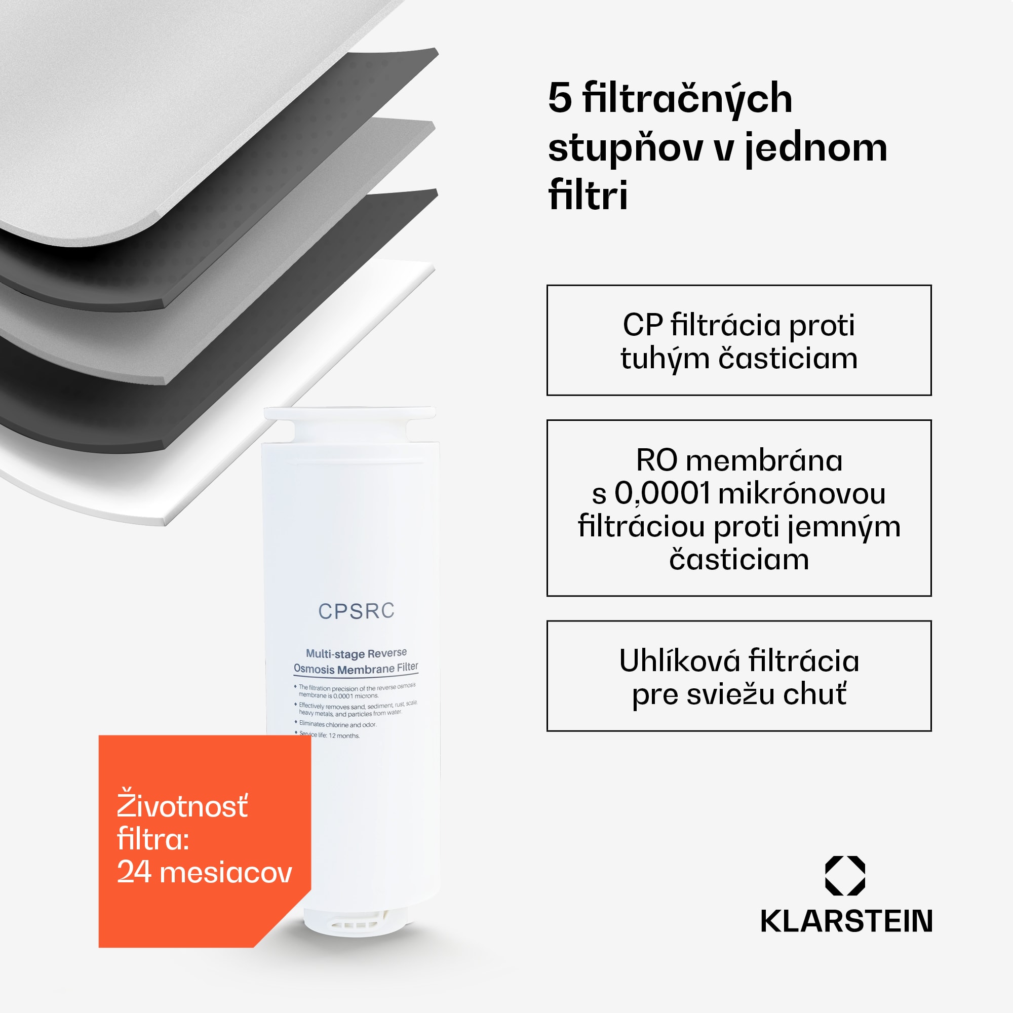 Klarstein VitalPour vodný filter, 5-stupňový filter, reverzná osmóza, 5 l nádrž, dotykový displej, mobilný, 3 sekundy – Obrázok 3