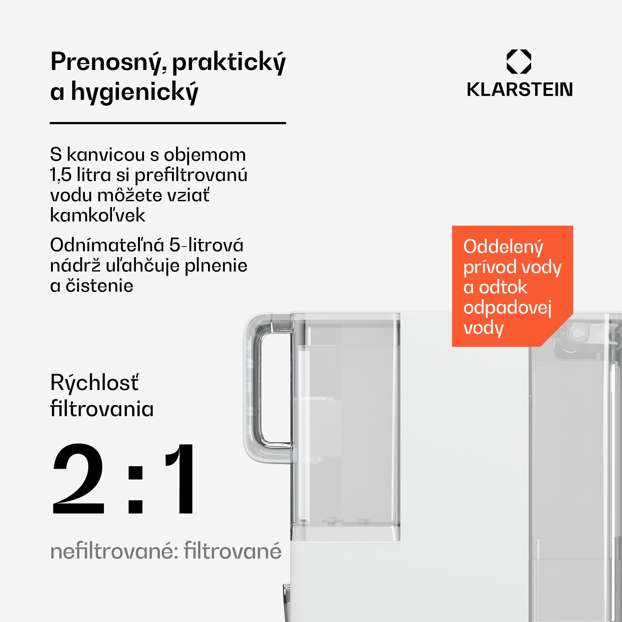 Klarstein VitalPour vodný filter, 5-stupňový filter, reverzná osmóza, 5 l nádrž, dotykový displej, mobilný, 3 sekundy – Obrázok 4